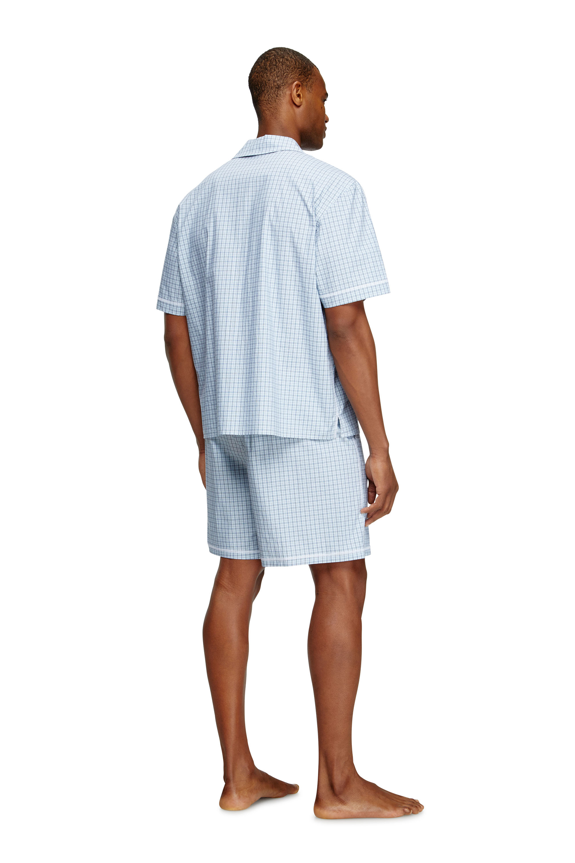 Diesel - SET-RAFAEL-D-CORE, Man's Short pyjamas in check cotton in Light Blue - 2