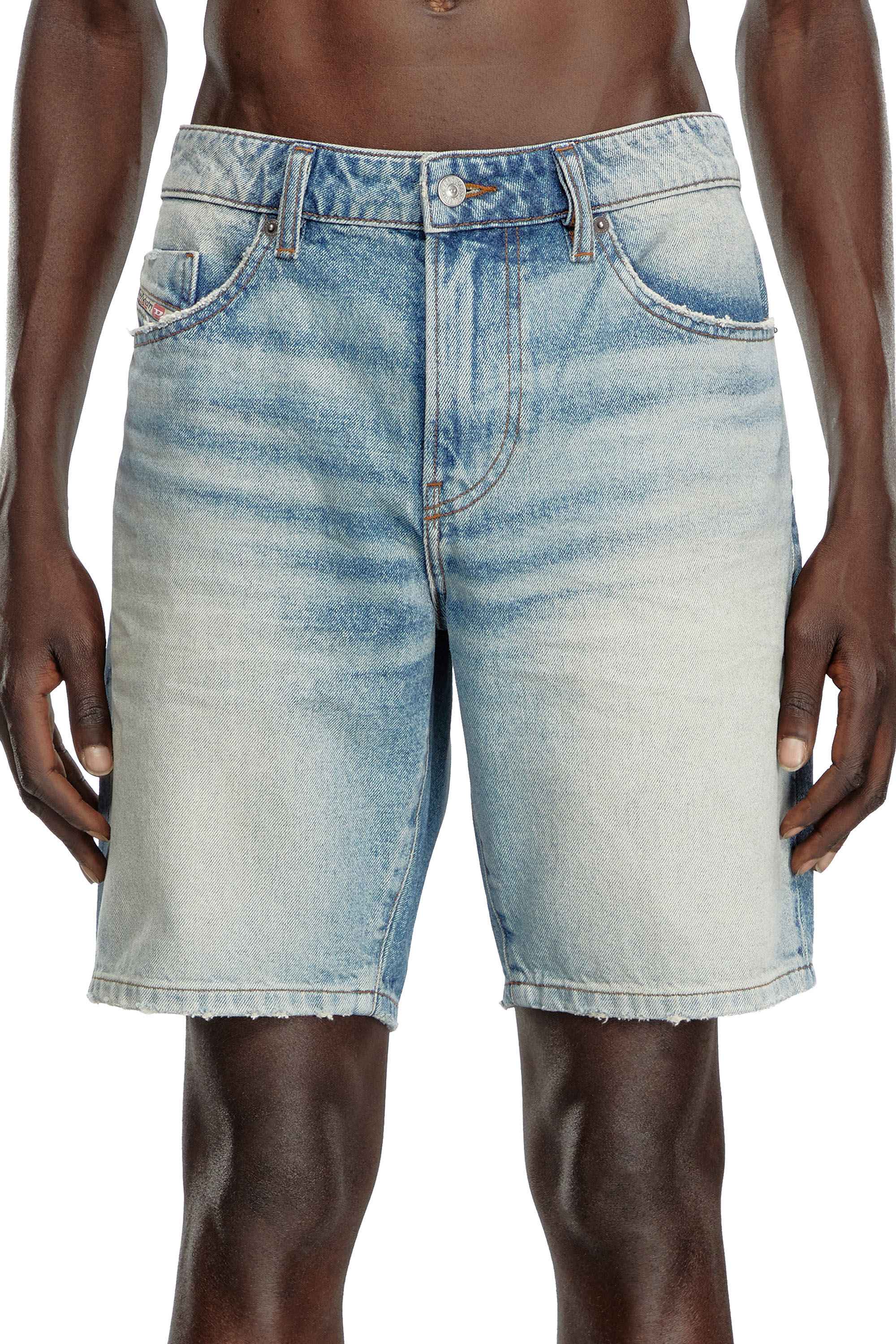 Diesel - D-FIN, Man's Slim denim shorts in Light Blue - 5