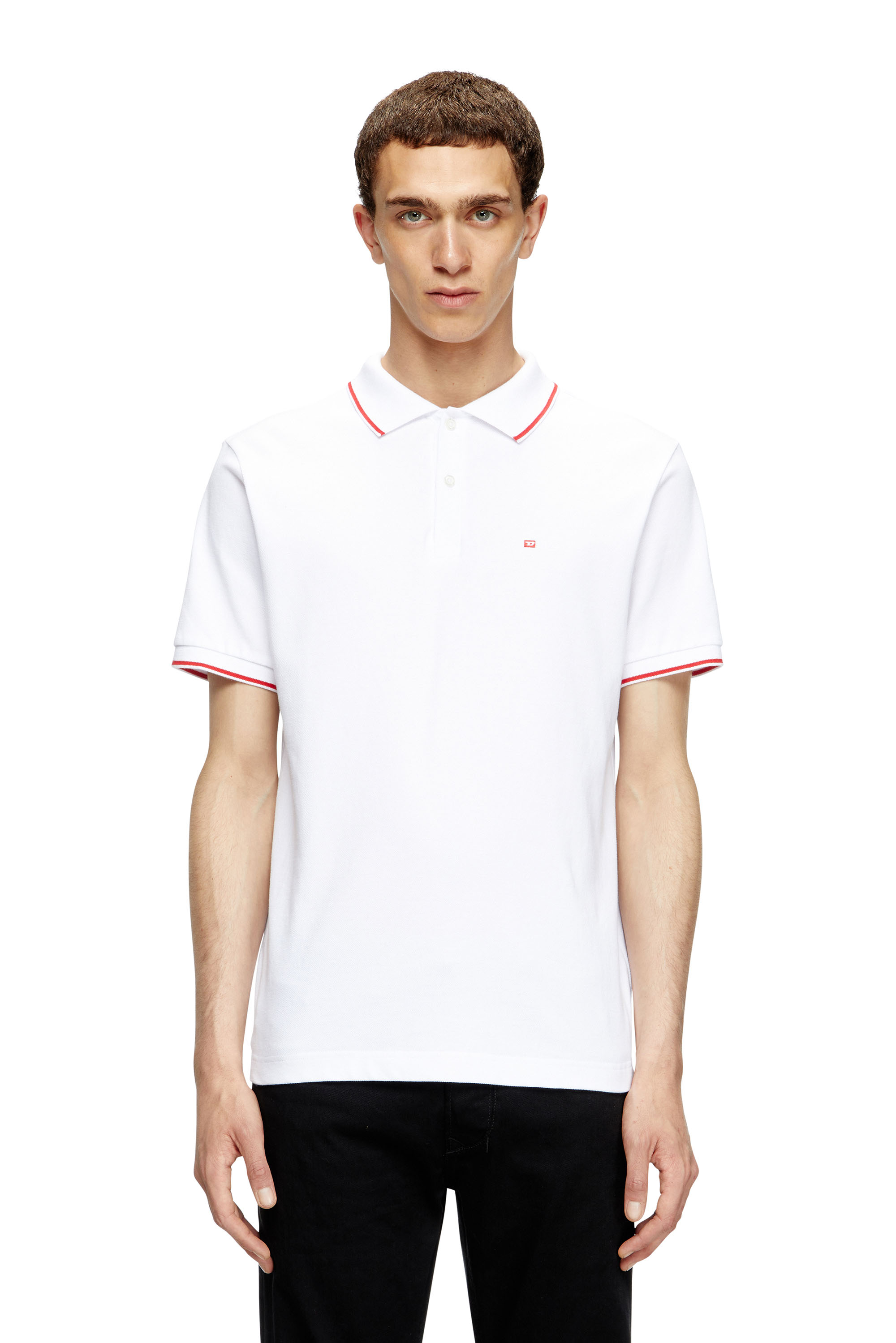 Diesel - T-FERRY-MICRODIV, Man's Polo shirt with micro Diesel embroidery in White - 3