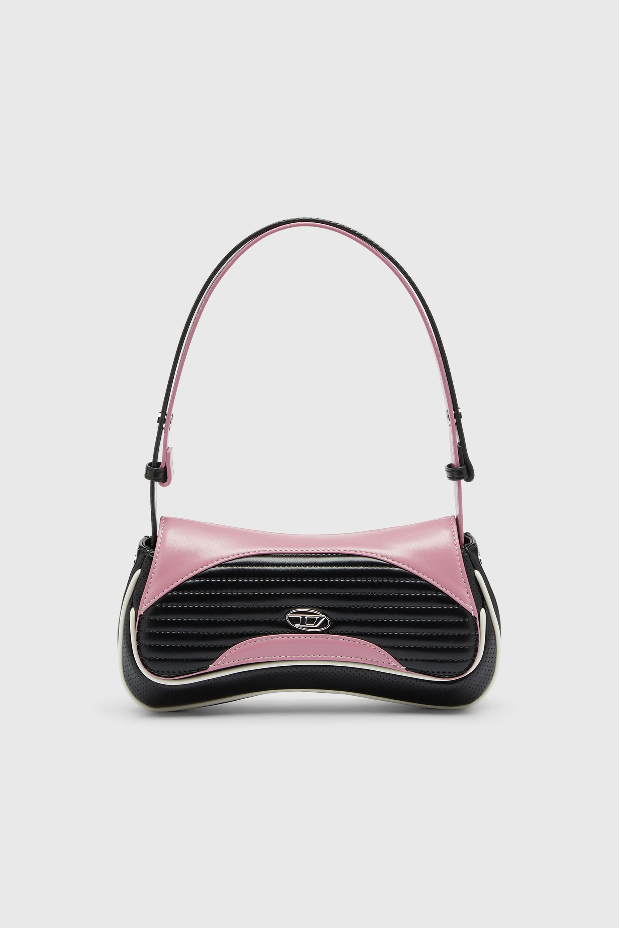 Diesel - PLAY CLUTCH, Woman's Play - Clutch with colour-block design in Black/Pink - 1