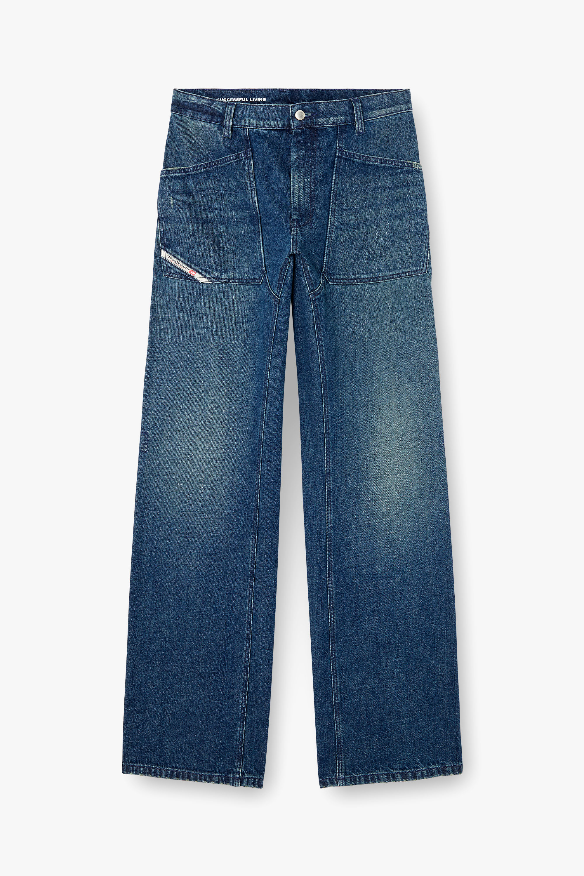 Relaxed Jeans D-Zeta 0DBDS, Dark Blue Diesel - Man's Relaxed Jeans D-Zeta 0DBDS, Dark Blue - 2