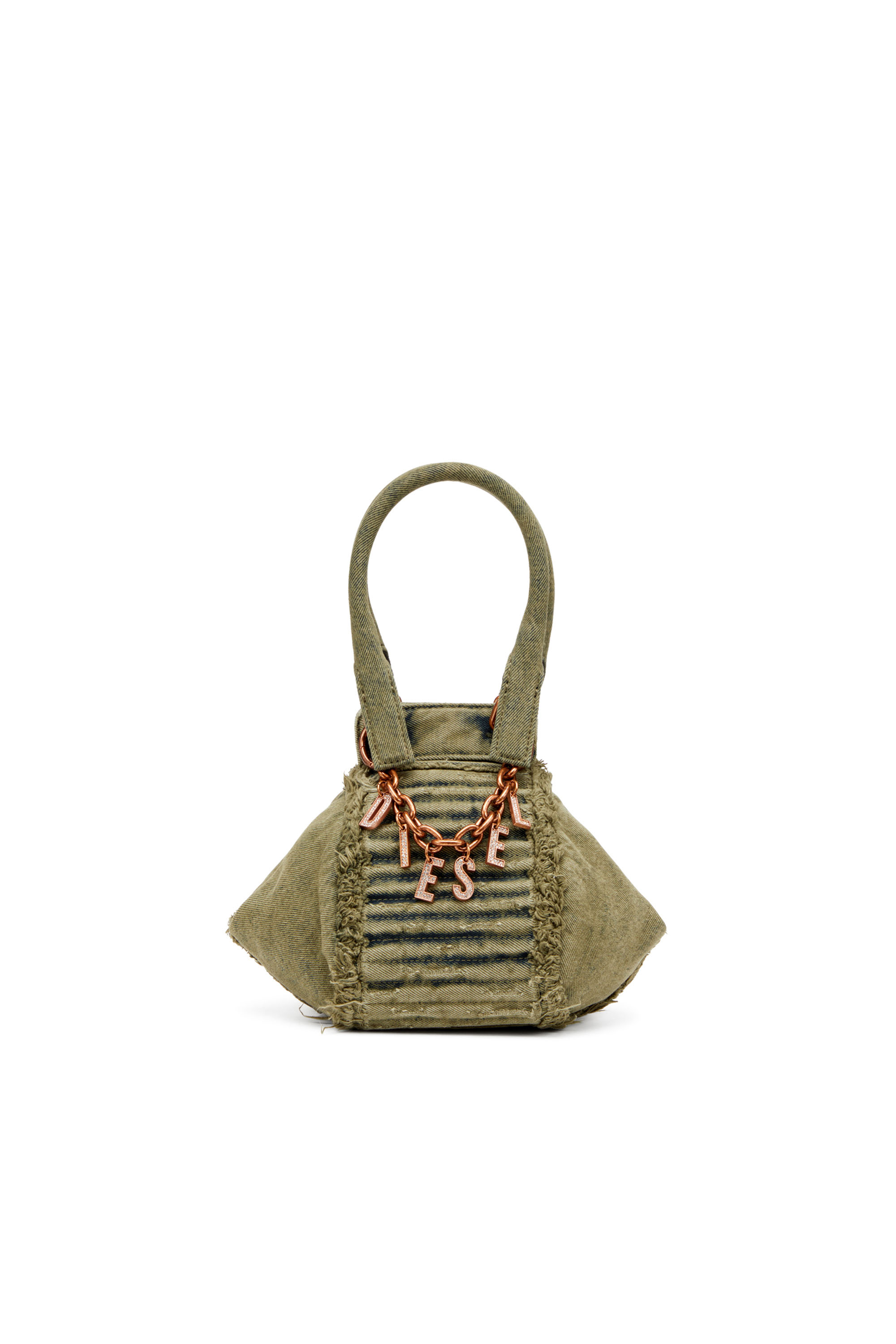 Diesel - D-VINA-XS, Woman's D-Vina-Xs-Handbag in distressed denim in Military Green - 1