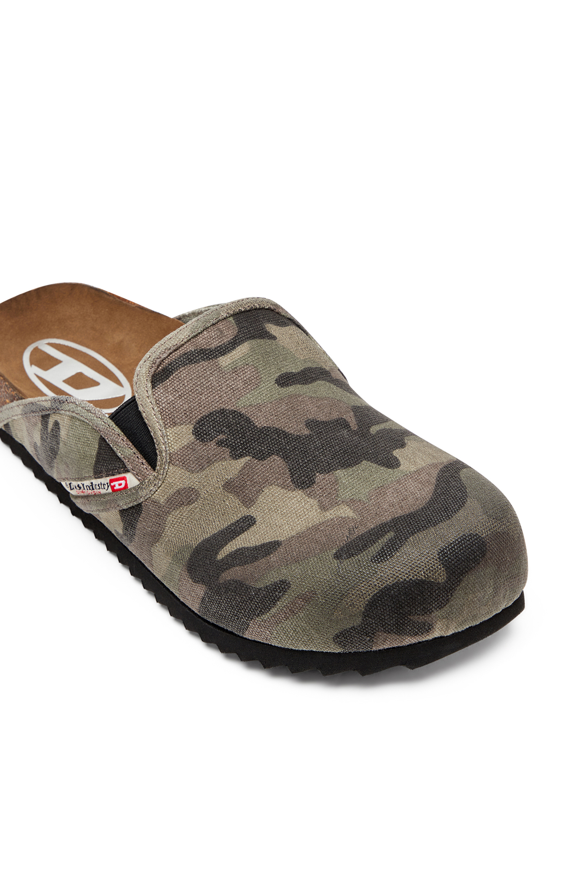 Diesel - D-WOODSTOCK SLIP-ON, Man's Camo-canvas mules in Military Green - 6