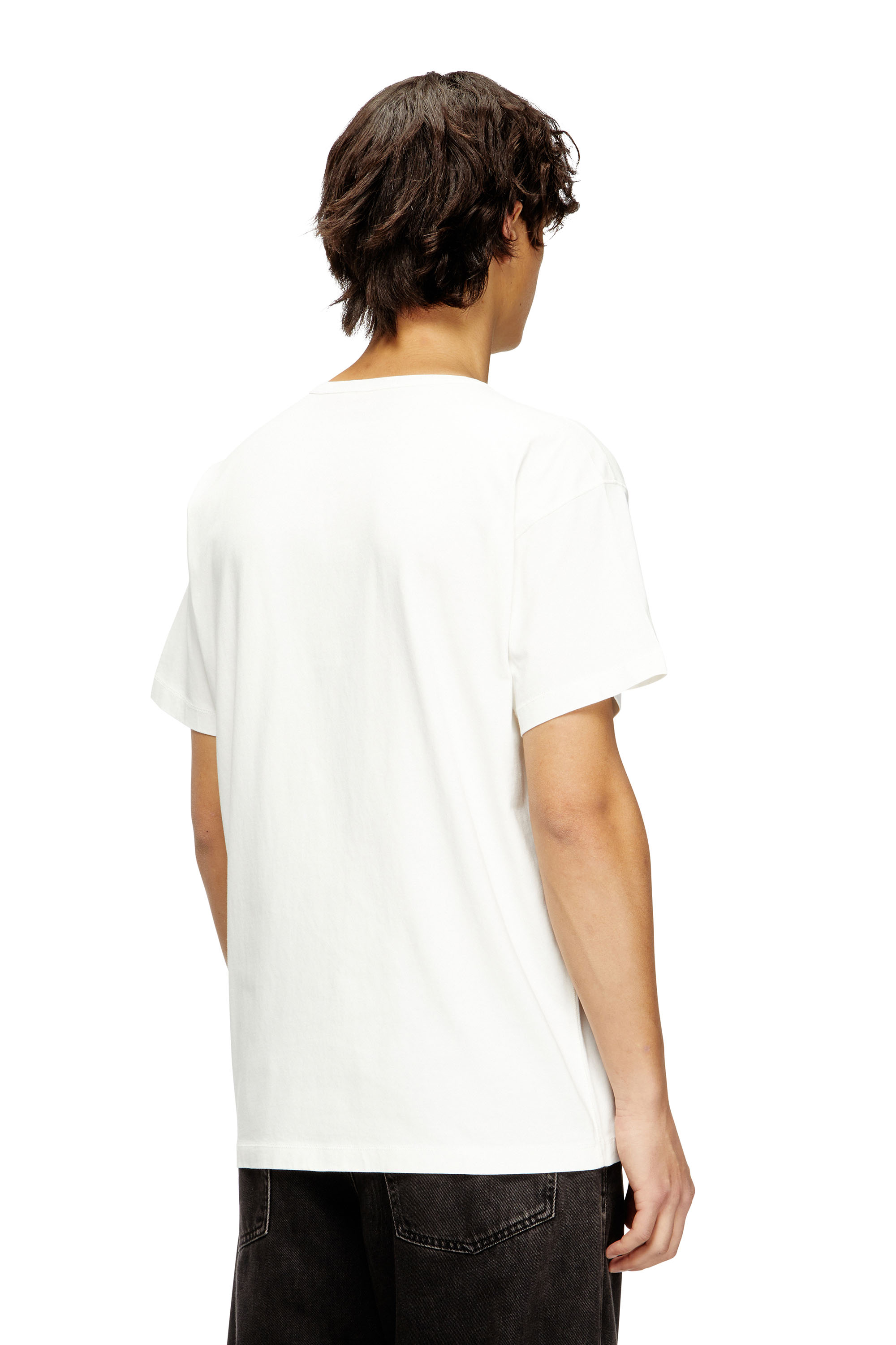 Diesel - T-NORM-IOD, Man's Light cotton T-shirt with metallic Oval D logo in White - 4