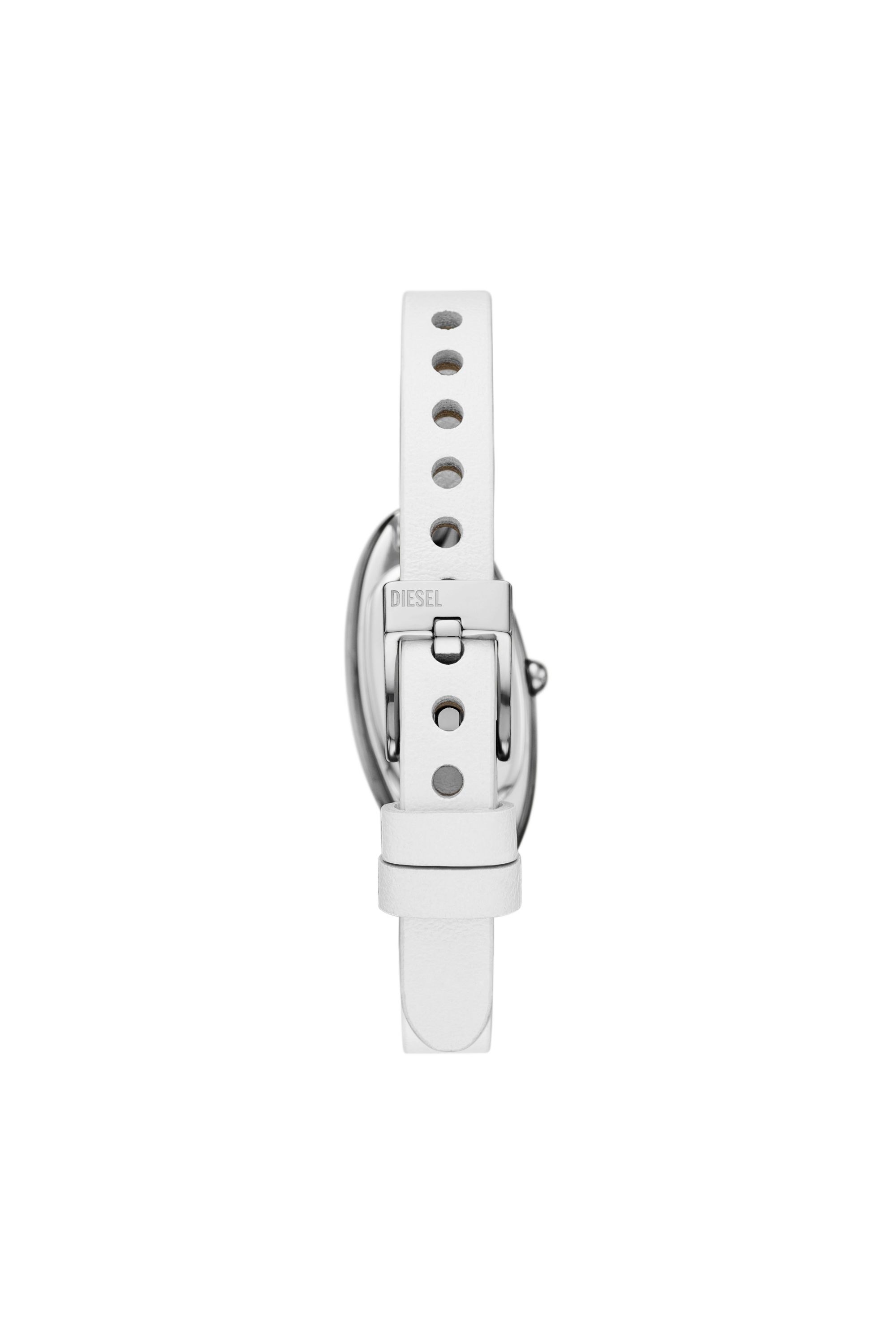 Diesel - DZ5613 WATCH, Woman's D-Era Two-Hand White Leather Watch in White - 3