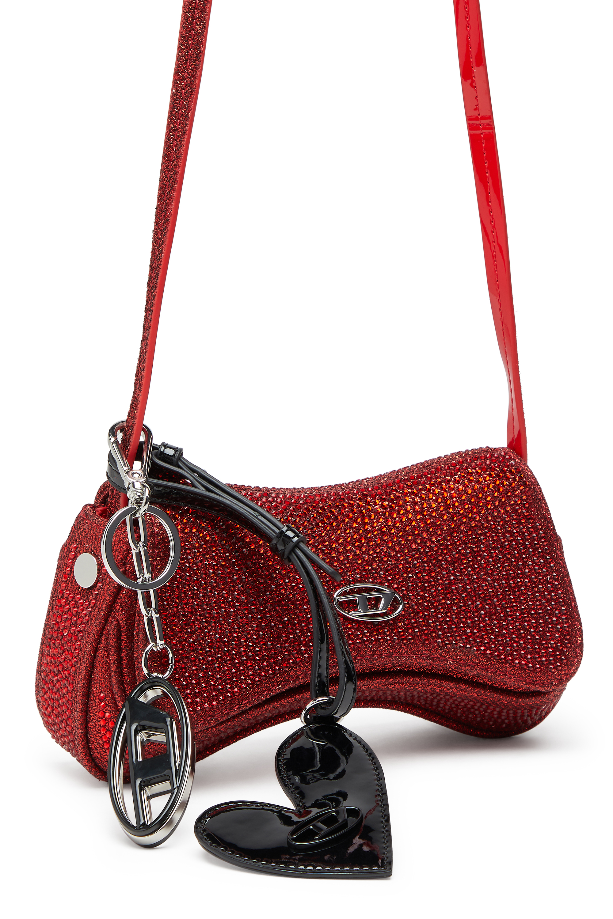 Diesel - PLAY CROSSBODY XS, Woman's Play-Small crossbody bag with crystal in Red - 2