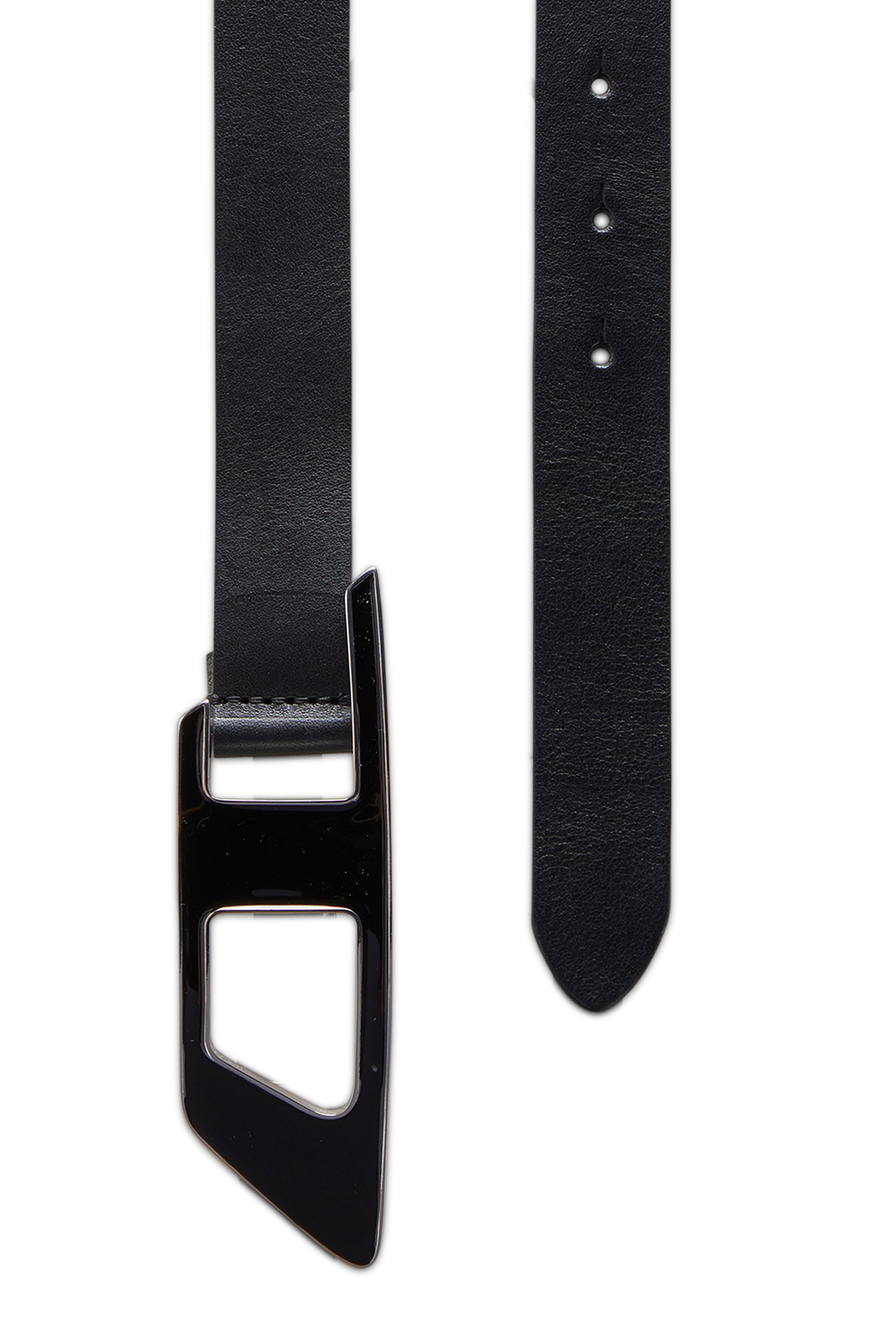 Diesel - B-DLOGO II, Woman's 2.5cm leather belt with enamelled d buckle in Black - 2