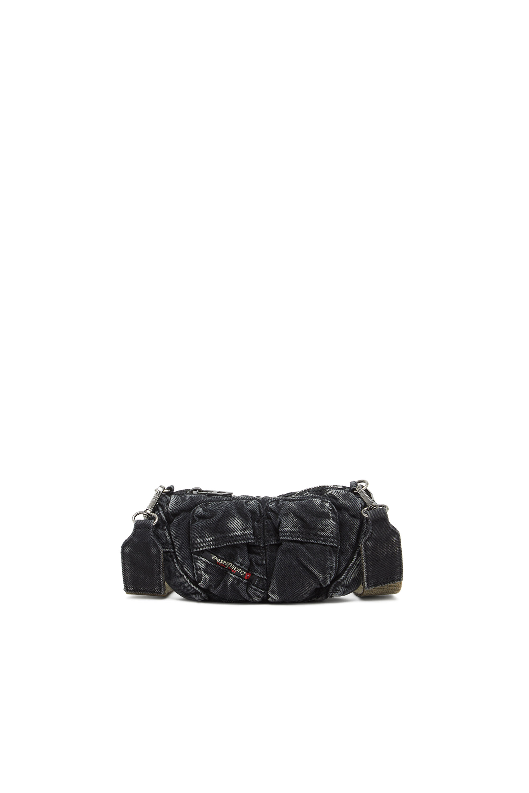 Diesel - MULTI-PKTS CROSSBODY XS X, Unisex's Multi-Pkts - Small bag in washed denim in Dark grey - 1
