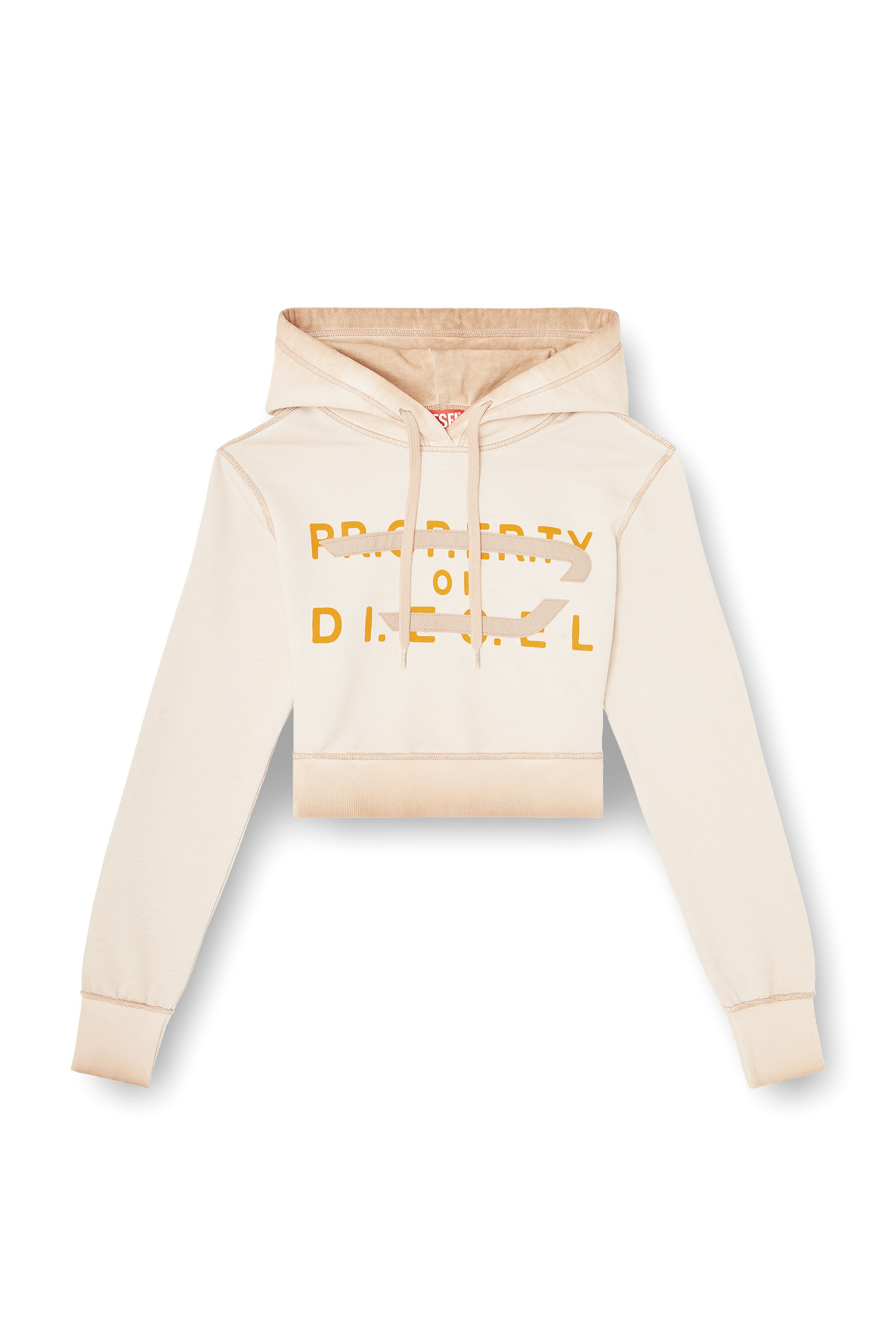 Diesel - F-SLIMMY-HOOD-S1, Woman's Hoodie with print and D appliqu&eacute; in null - 3