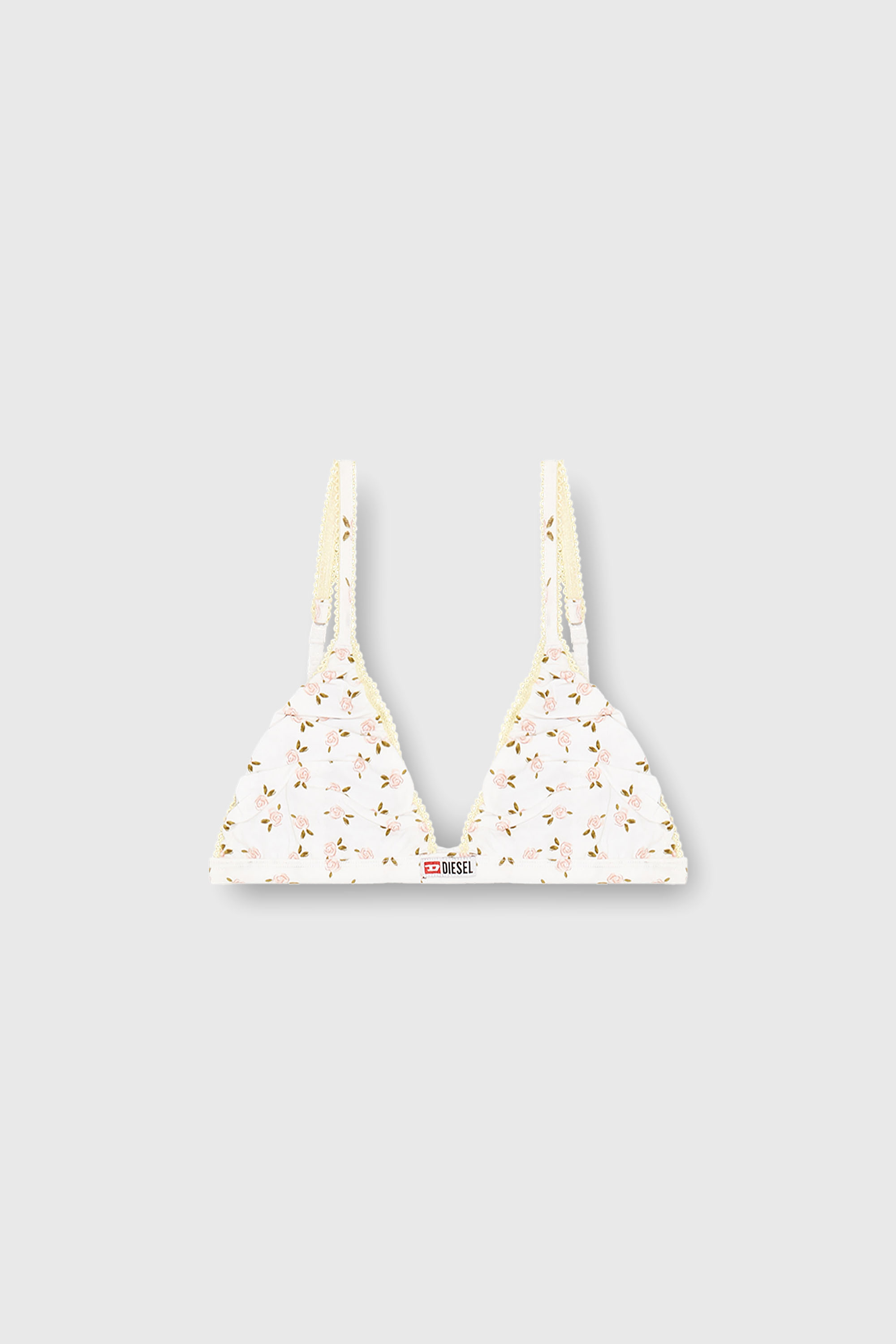 Diesel - JANA-D-CORE, Woman's Cotton triangle bra with all-over floral print in White - 2