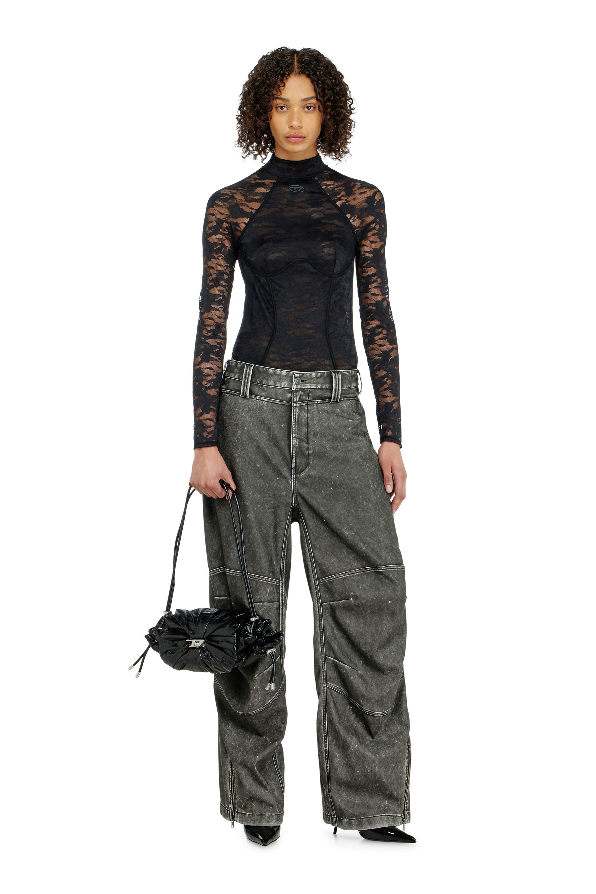 Diesel - VIVIAN-UTLT, Woman's Bodysuit in nylon lace with open back in null - 5