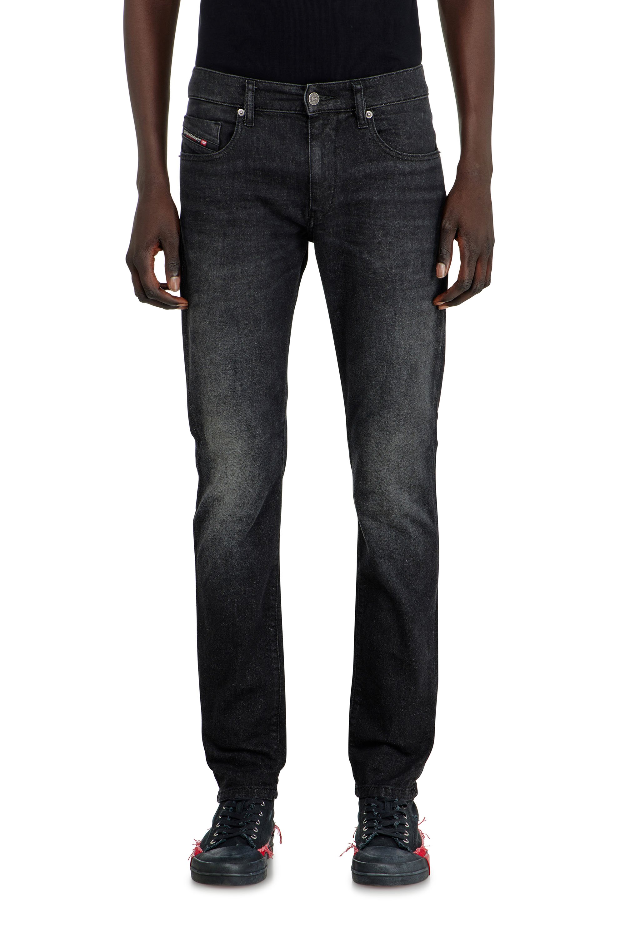 Diesel - Man's Slim Jeans 2019 D-Strukt 0DBDT, Black/Dark grey - 4