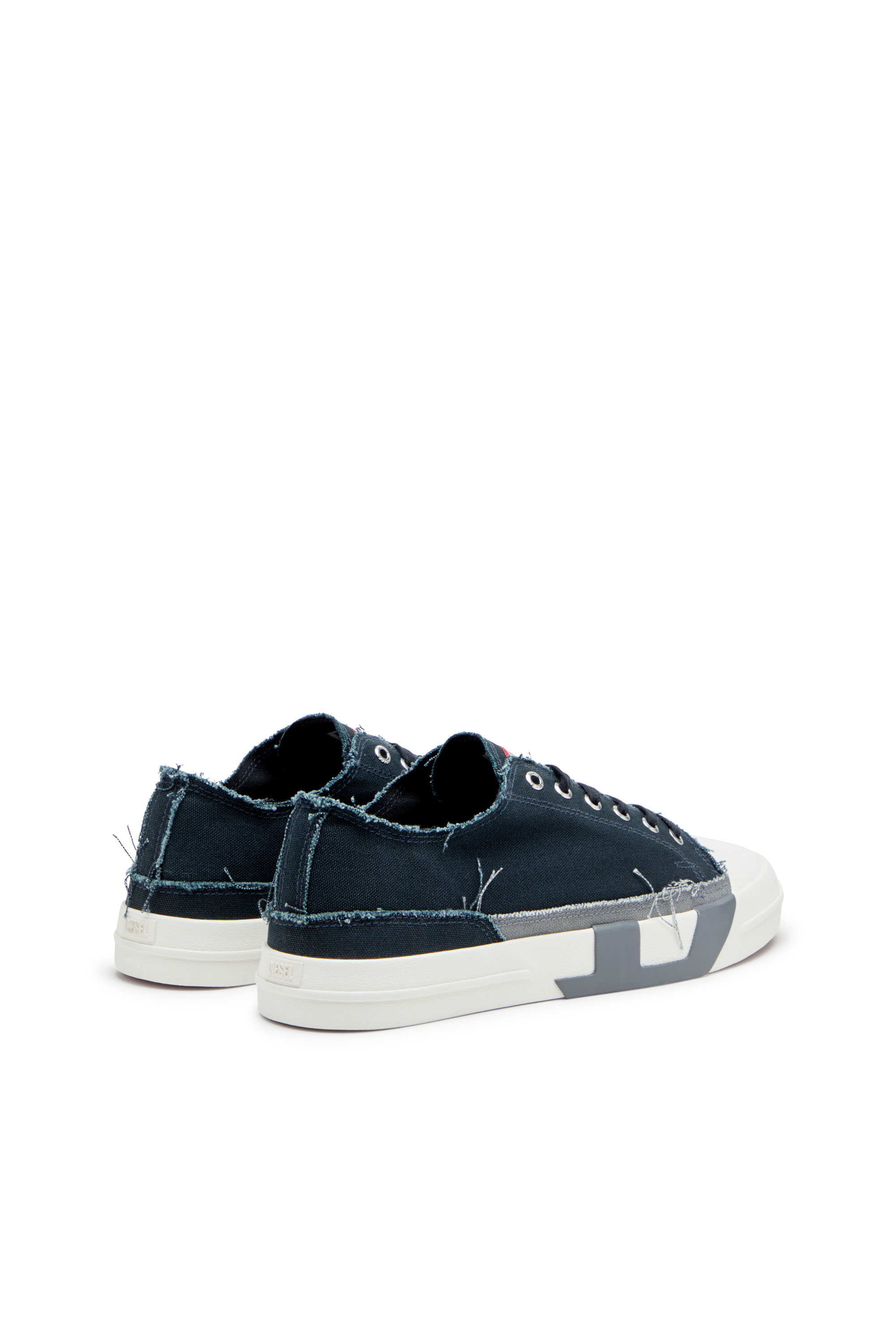 S-D-VERSE LOW, Blue/Grey Diesel - S-D-VERSE LOW, Man's S-D-Verse-Sneakers in frayed canvas in Blue/Grey - 3