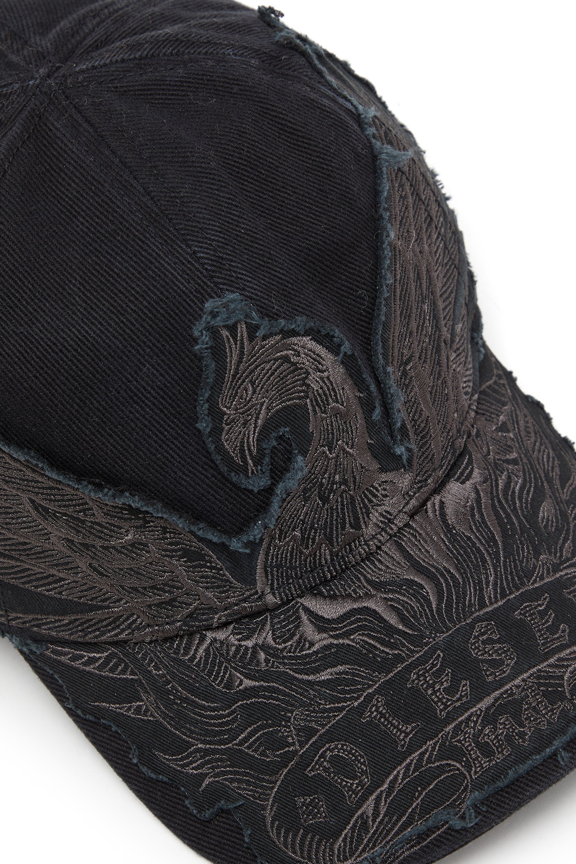 Diesel - C-PHENIX, Man's Baseball cap with Phoenix embroidery in Black - 3