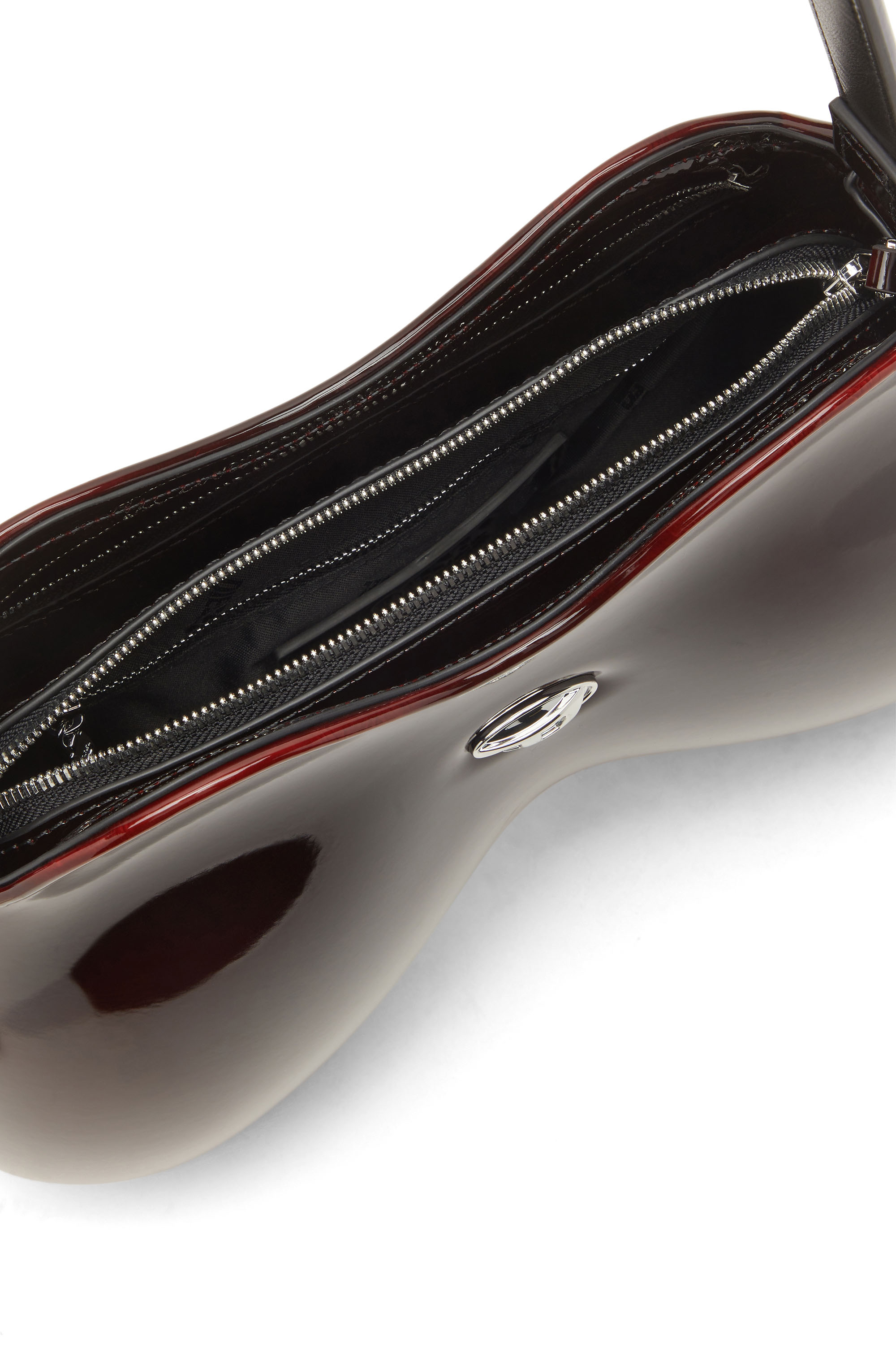 Diesel - DOUBLE-D SHOULDER, Woman's Double-D-Rigid shoulder bag in dégradé glossy PU in Burgundy - 5