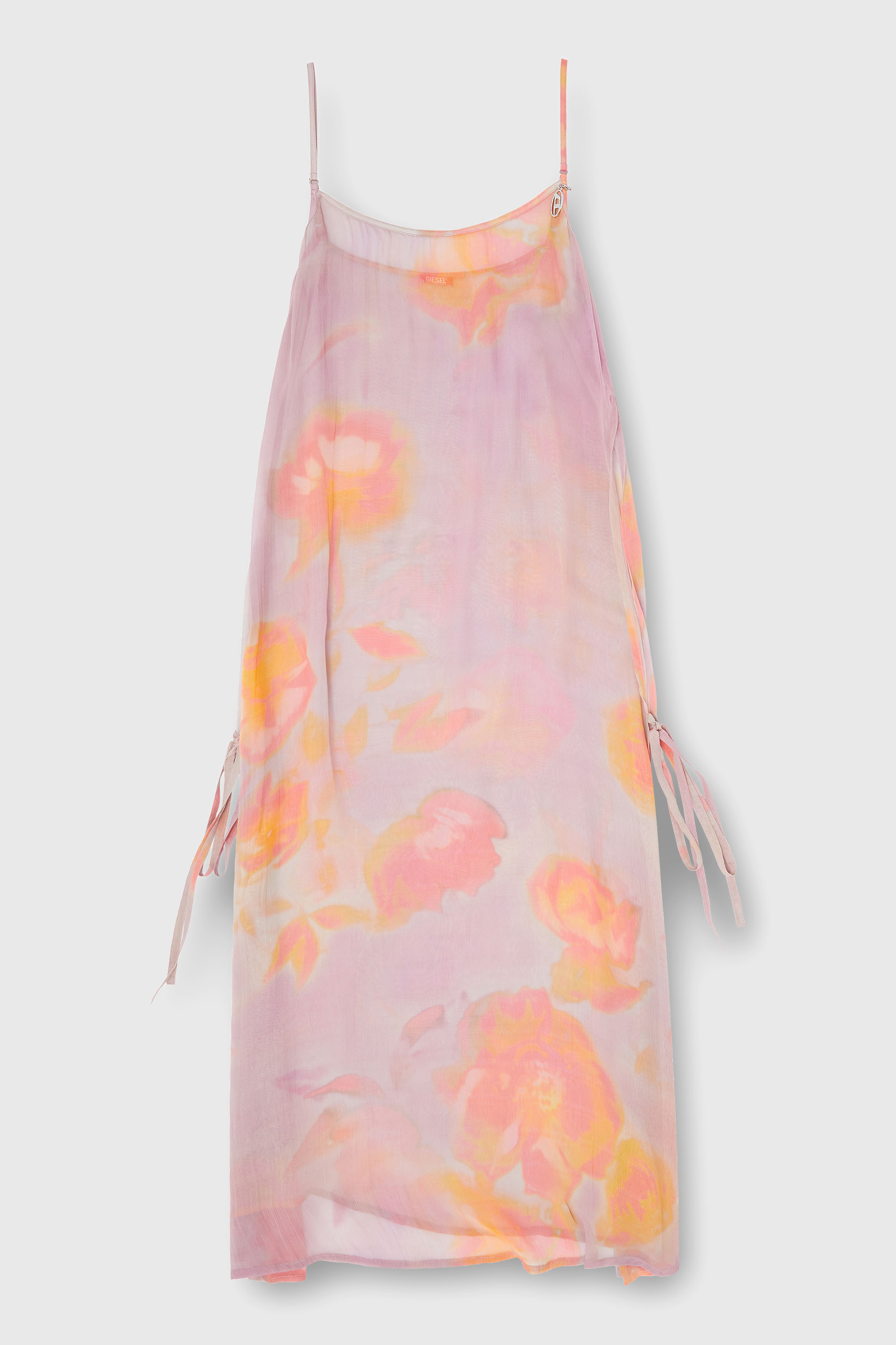 Diesel - VANYA-UTLT, Woman's Beach cover-up dress in floral chiffon in Lilac - 5