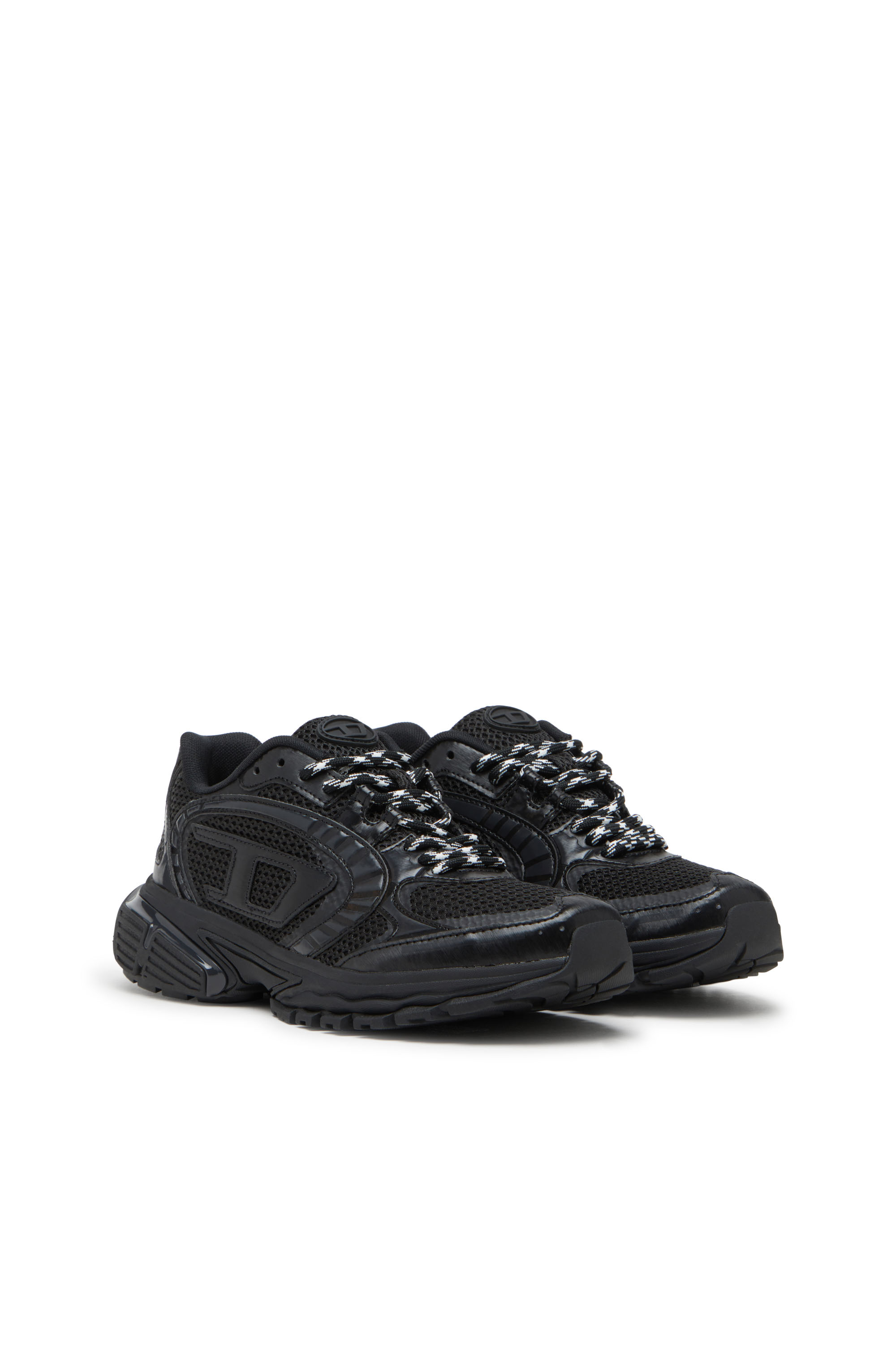 Diesel - S-PRO-V-DENSE LOW W, Woman's S-Pro-V-Dense-Monochrome mesh sneakers with Oval D logo in Black - 2