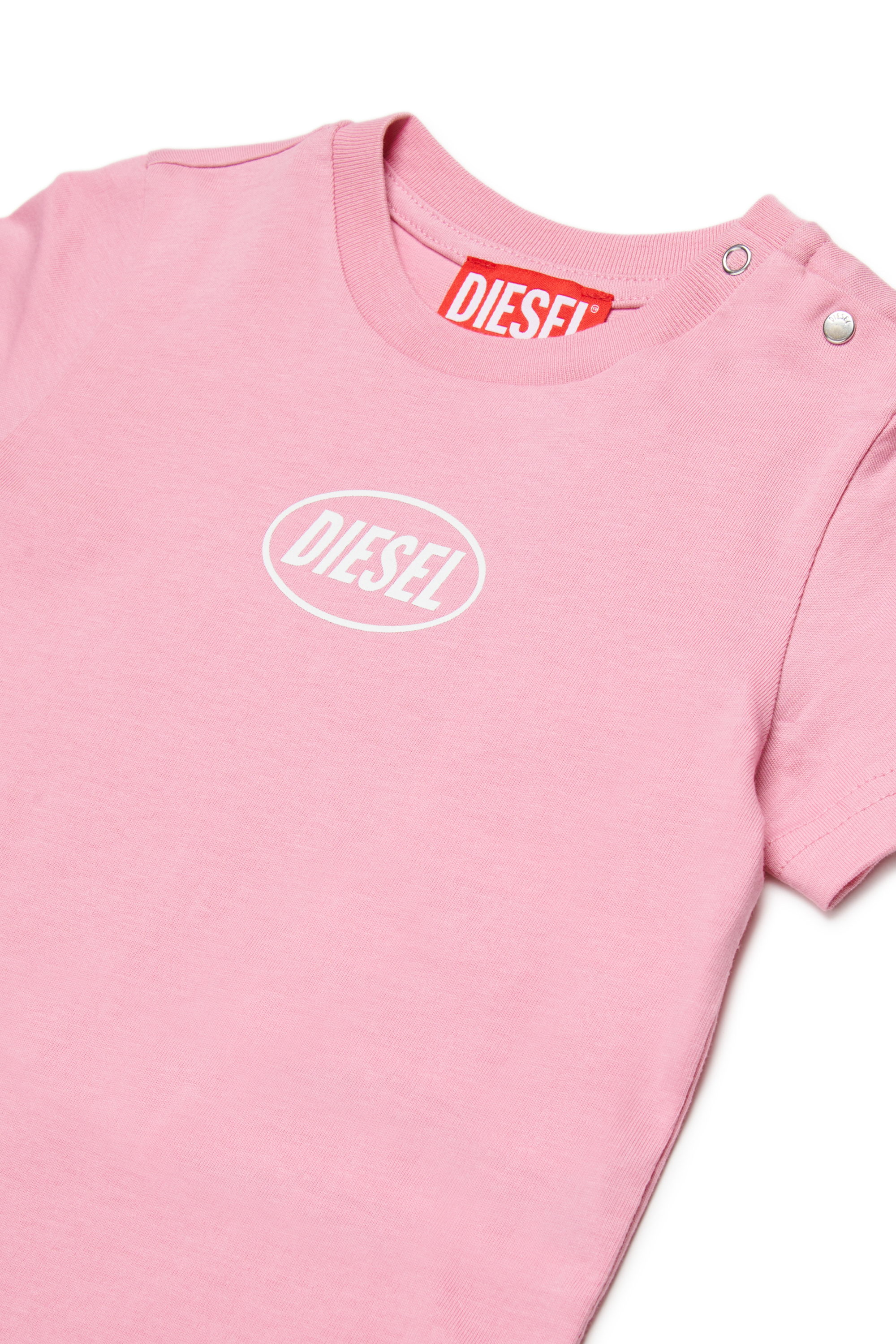 Diesel - TOLPYB, Unisex's Cotton T-shirt with logo in Pink - 3