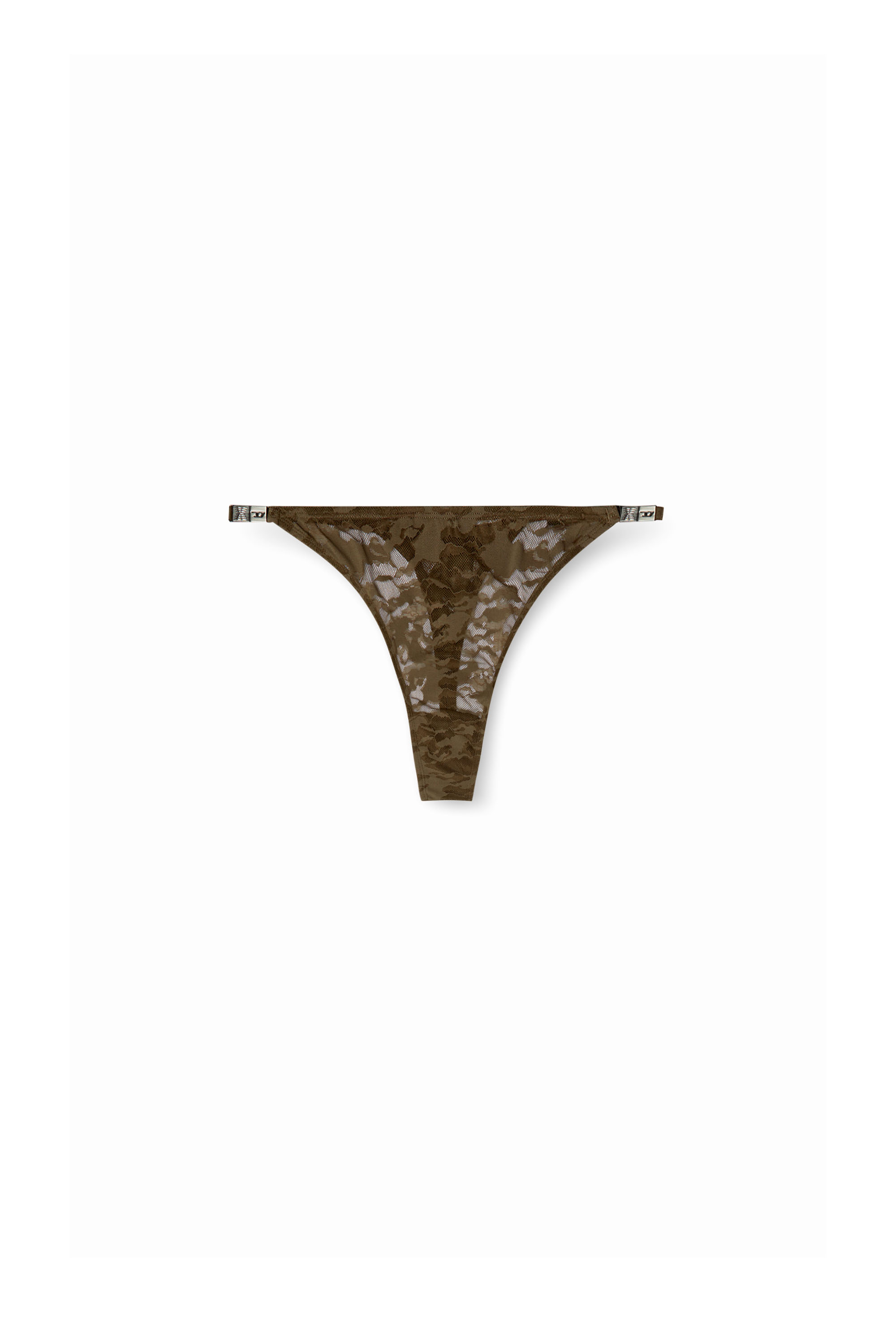 Diesel - CAMO-LACE-STRING-THONG, Woman's Thong in camo lace in Brown - 4