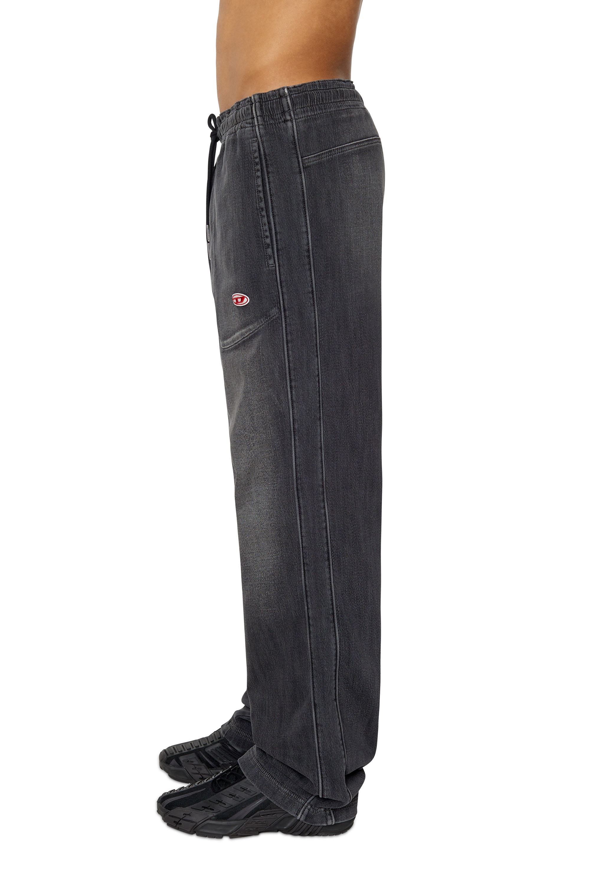 Diesel - Straight D-Martians Track Denim 09E30, Black/Dark grey - Image 4