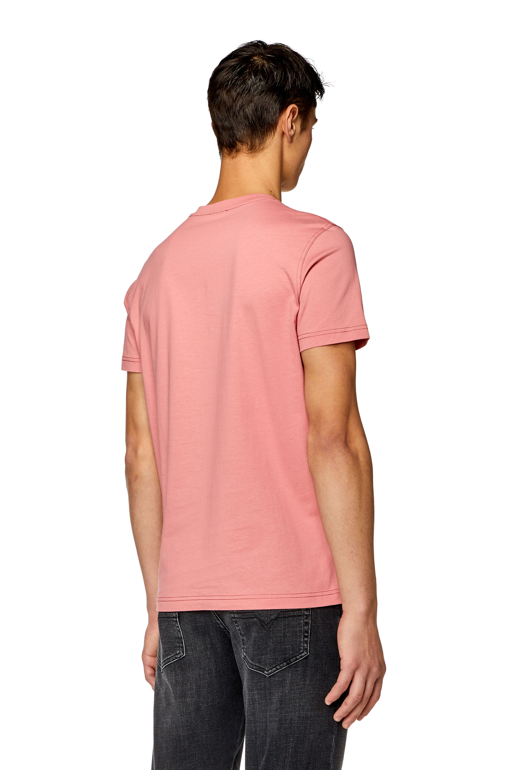 Diesel - T-DIEGOR-K70, Man's T-shirt with glitchy logo in Pink - 3