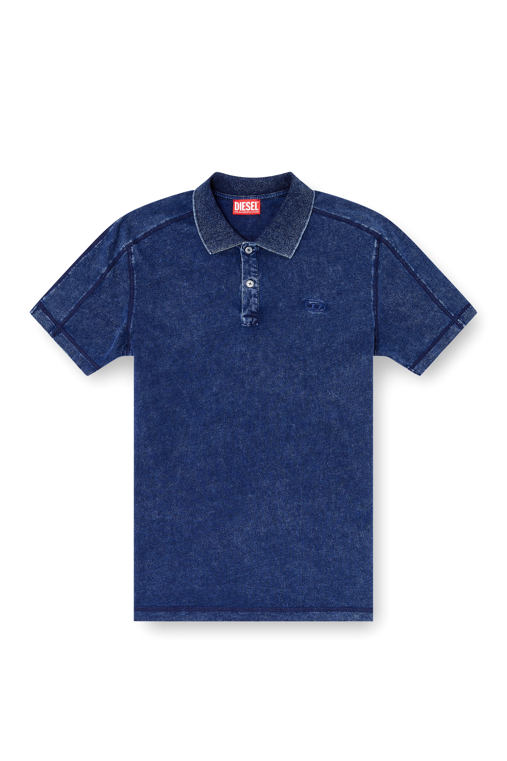 Diesel - T-SWIND-R1, Man's Denim-look polo shirt in Blue - 2