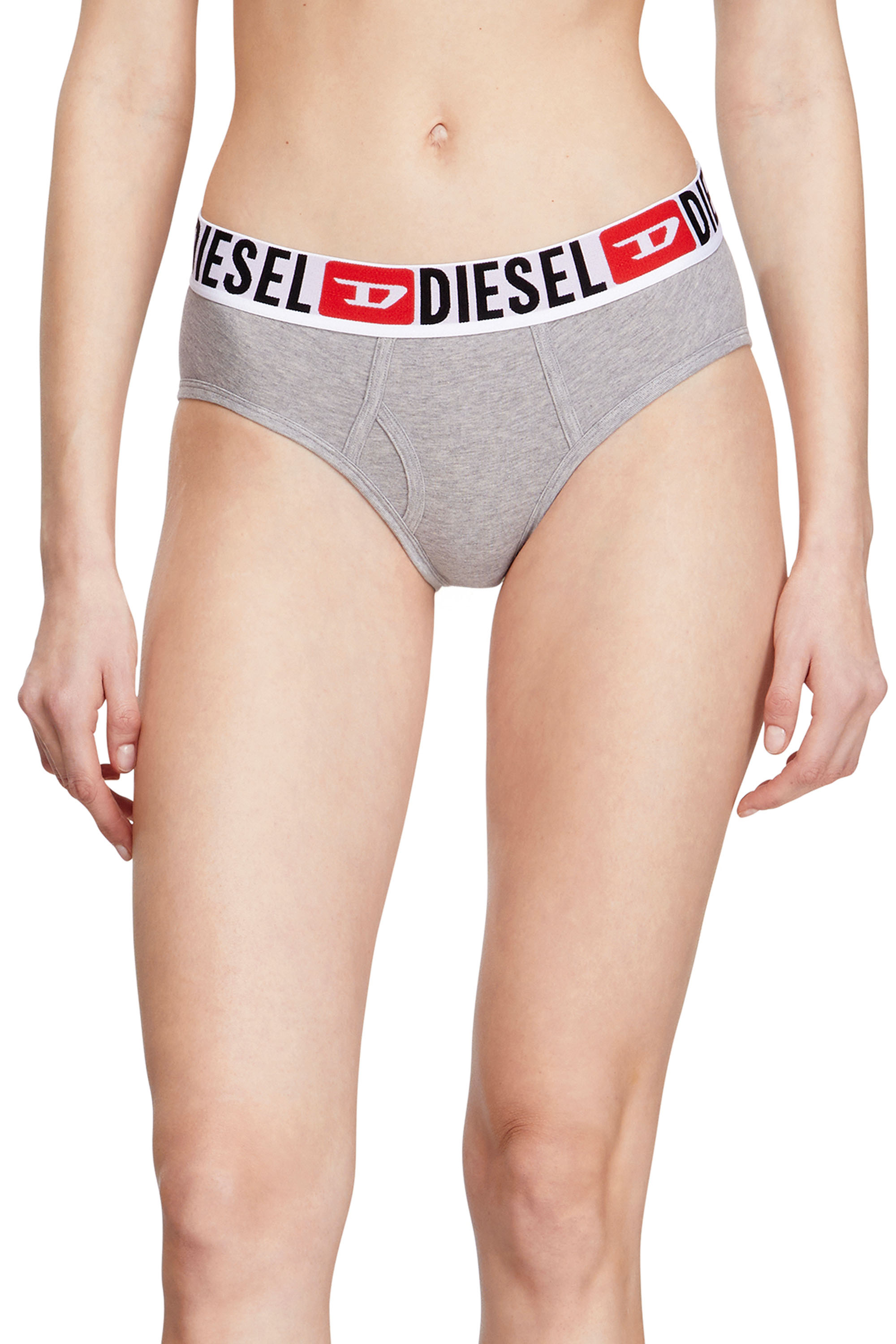 Diesel - OXY-D-CORE-3PACK, Woman's Three-pack briefs with maxi-logo waist in Pink/Grey - 2
