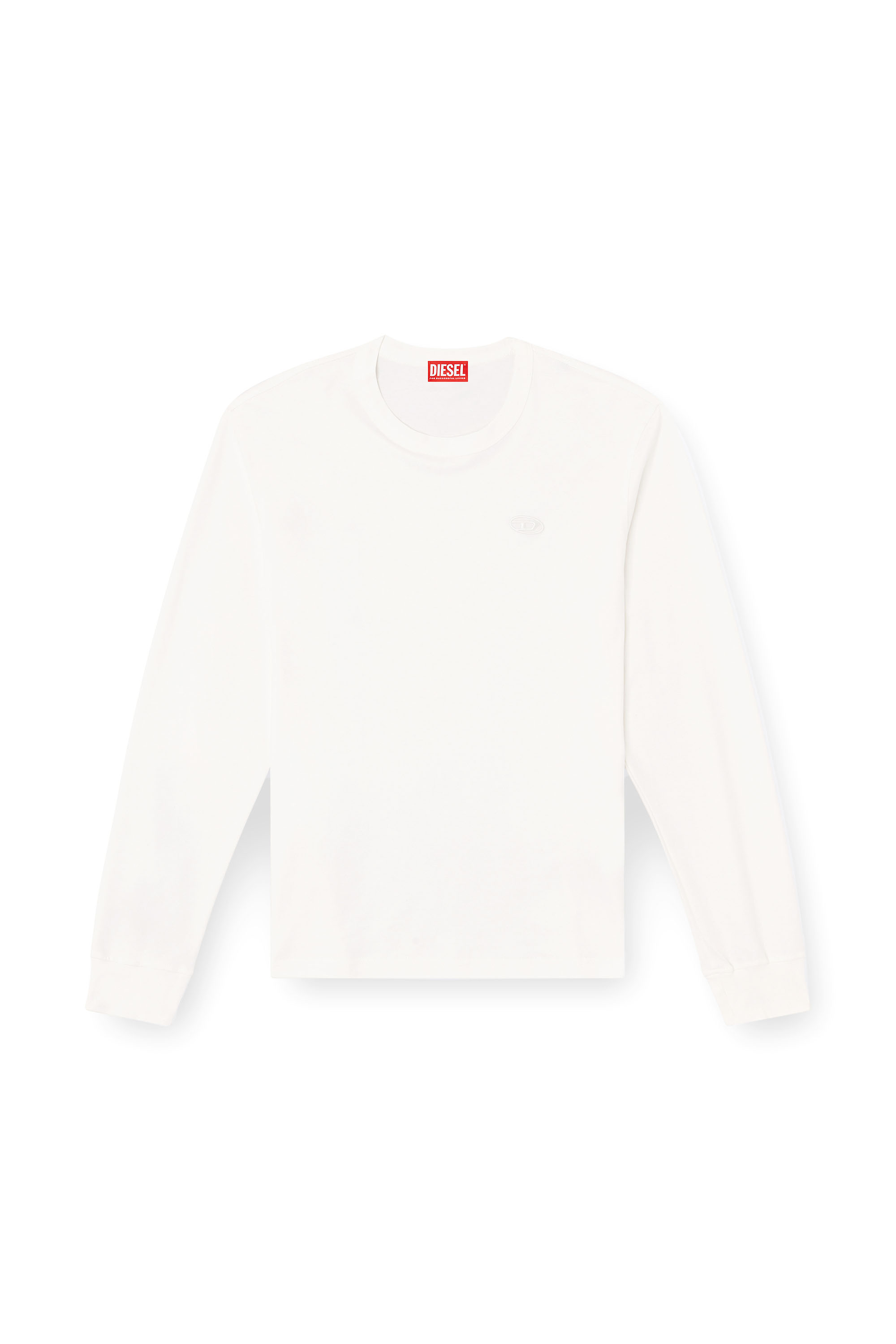 Diesel - T-ADJUST-LS-SLITS-R17, Man's Long-sleeve T-shirt with logo embroidery in White - 3