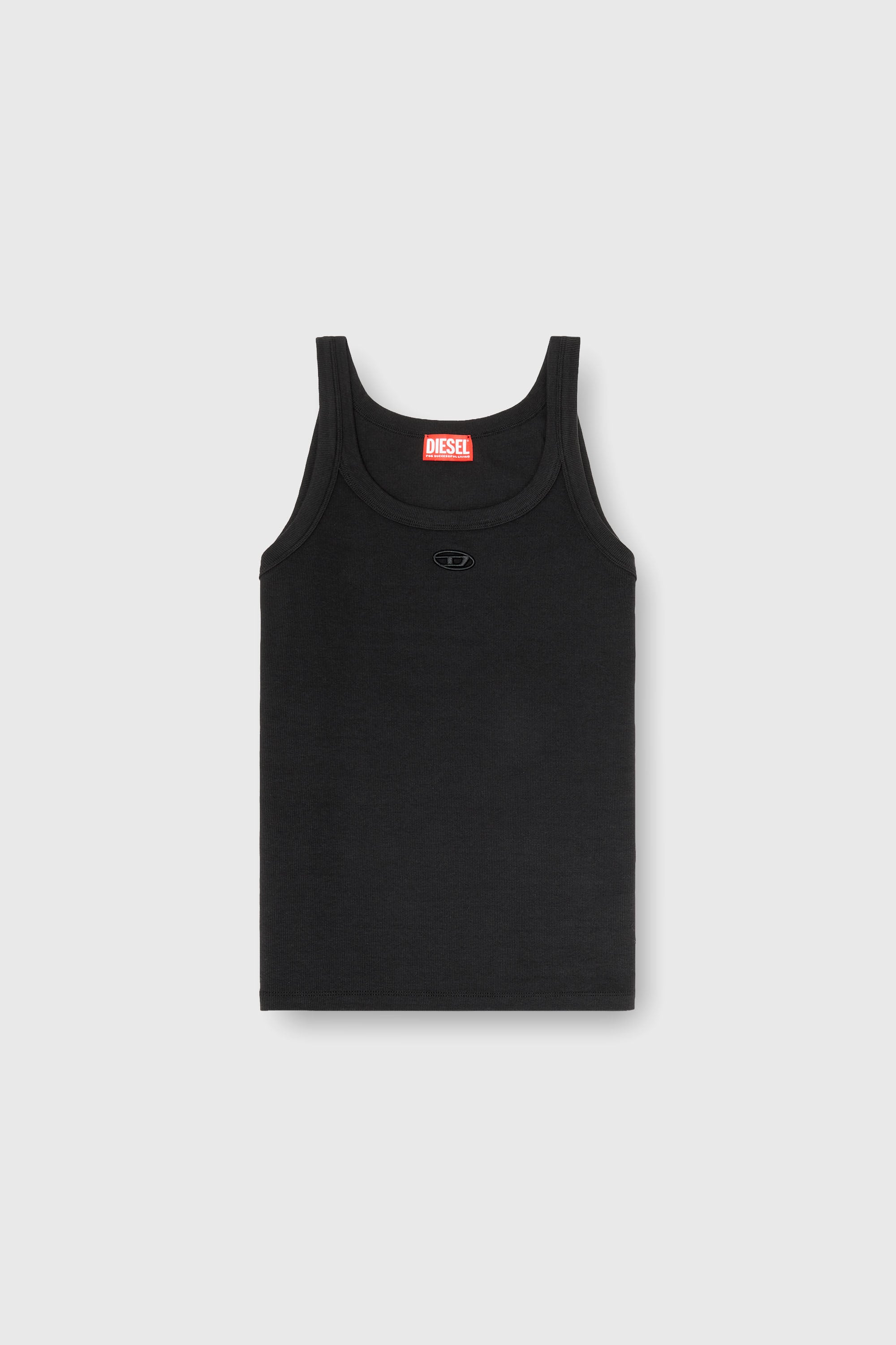 Diesel - T-WIFE-DCO, Man's Slim cotton tank with Oval D logo in Black - 2