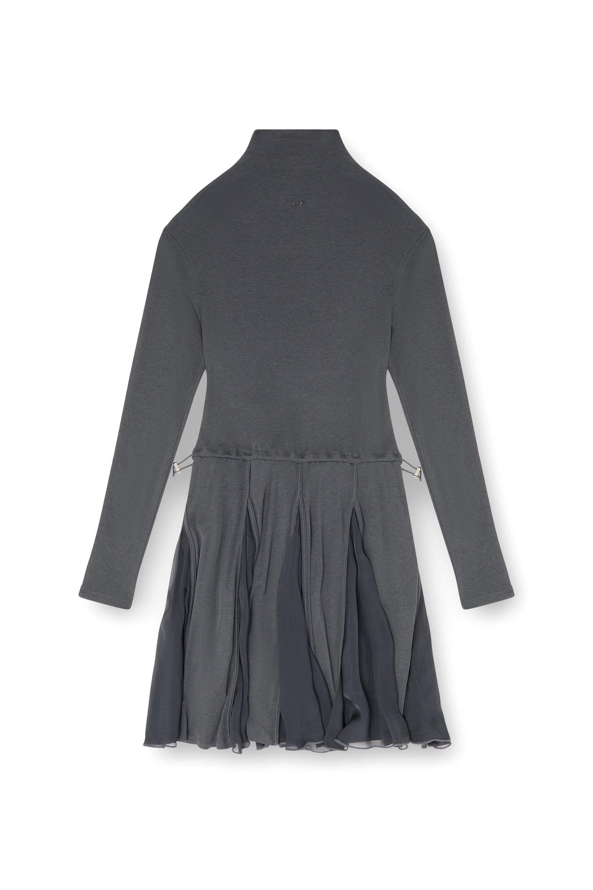 Diesel - D-REI, Woman's Turtleneck mini dress in jersey and chiffon in null - 1