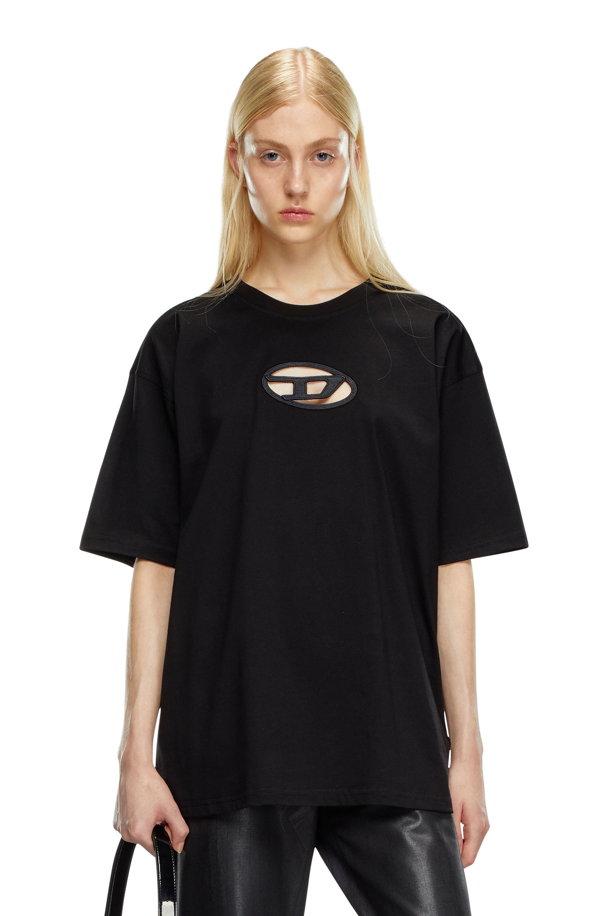 Diesel - T-BOXT-OD, Unisex's T-shirt with embroidered Oval D in Black - 1