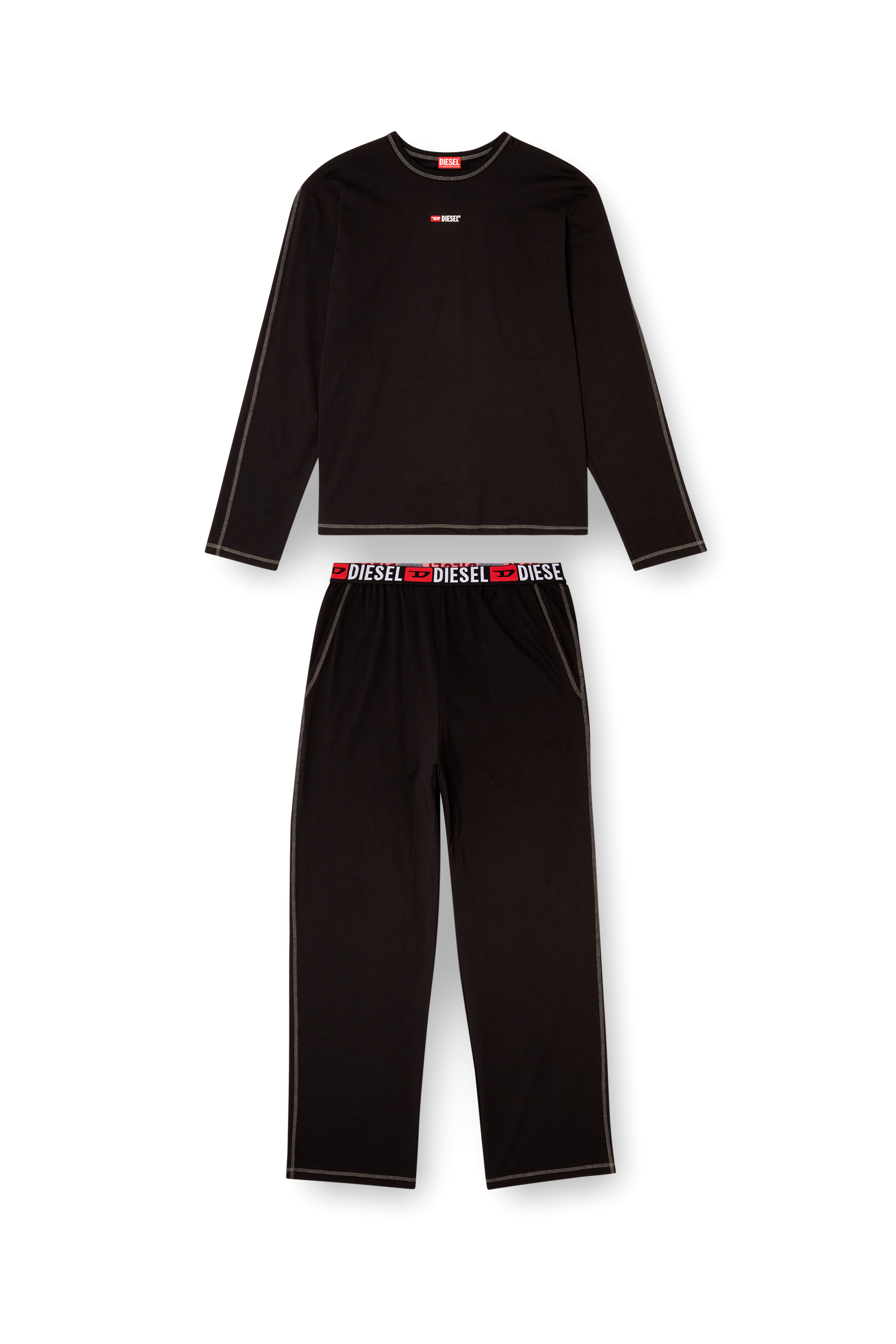 Diesel - SET-NOLAN-D-CORE, Man's Pyjamas in cotton jersey in Black - 2