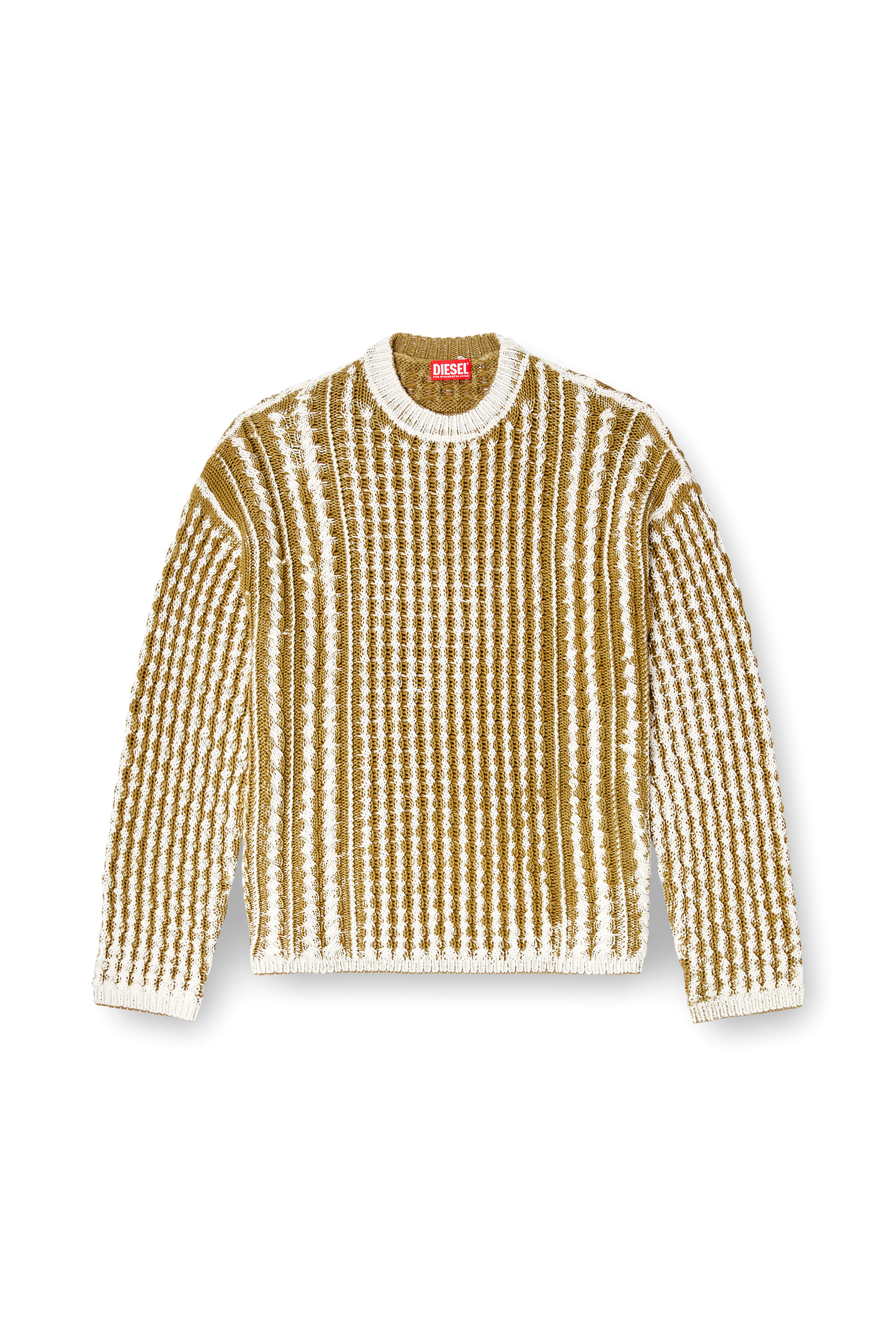 Diesel - K-MOISE, Man's Reverse-print cable-knit jumper in null - 2
