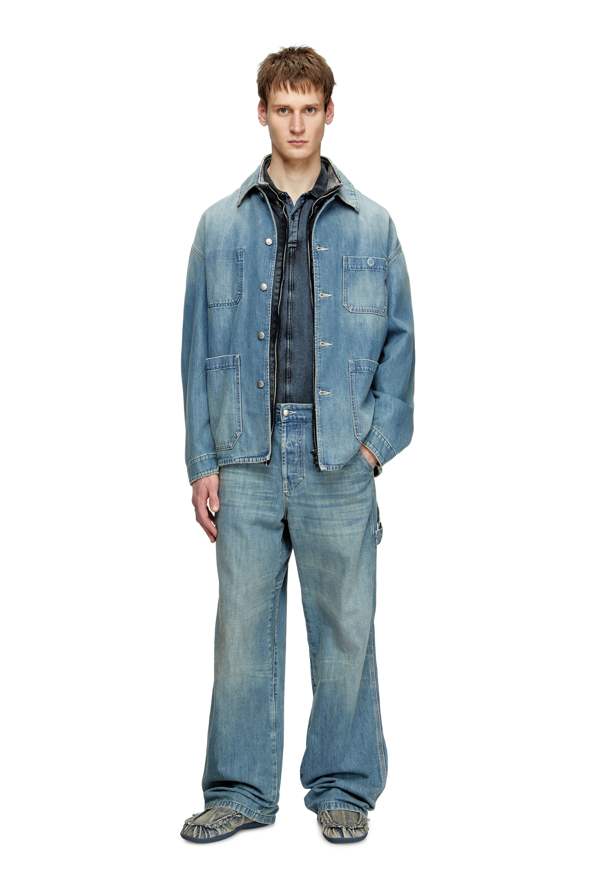 Diesel - D-STACK-U, Unisex's Utility-style denim jacket in Medium blue - 3