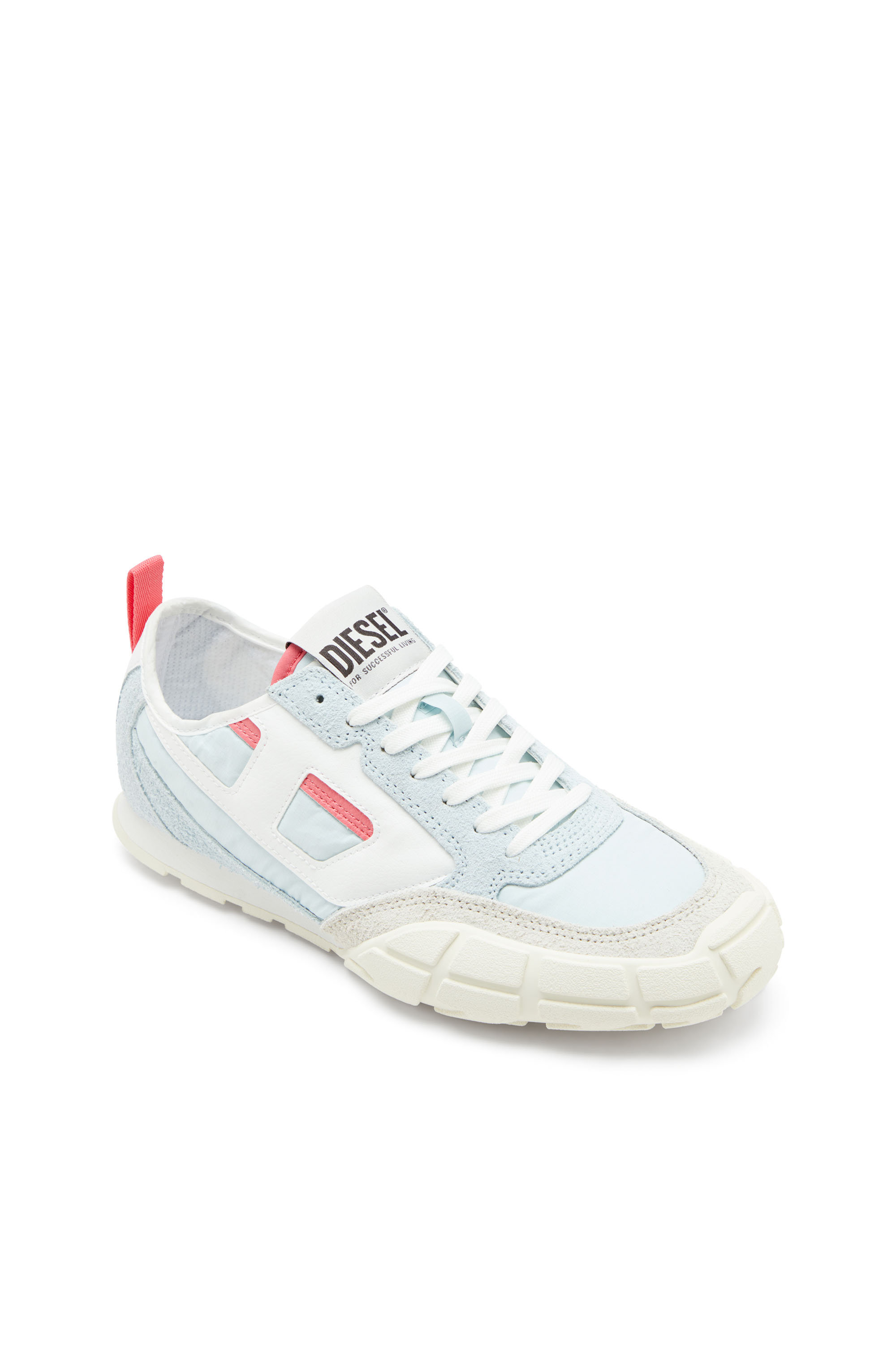 Diesel - S-PAGODHA LOW W, Woman's S-Pagodha-Sneakers in leather, suede and ripstop in Light Blue - 6