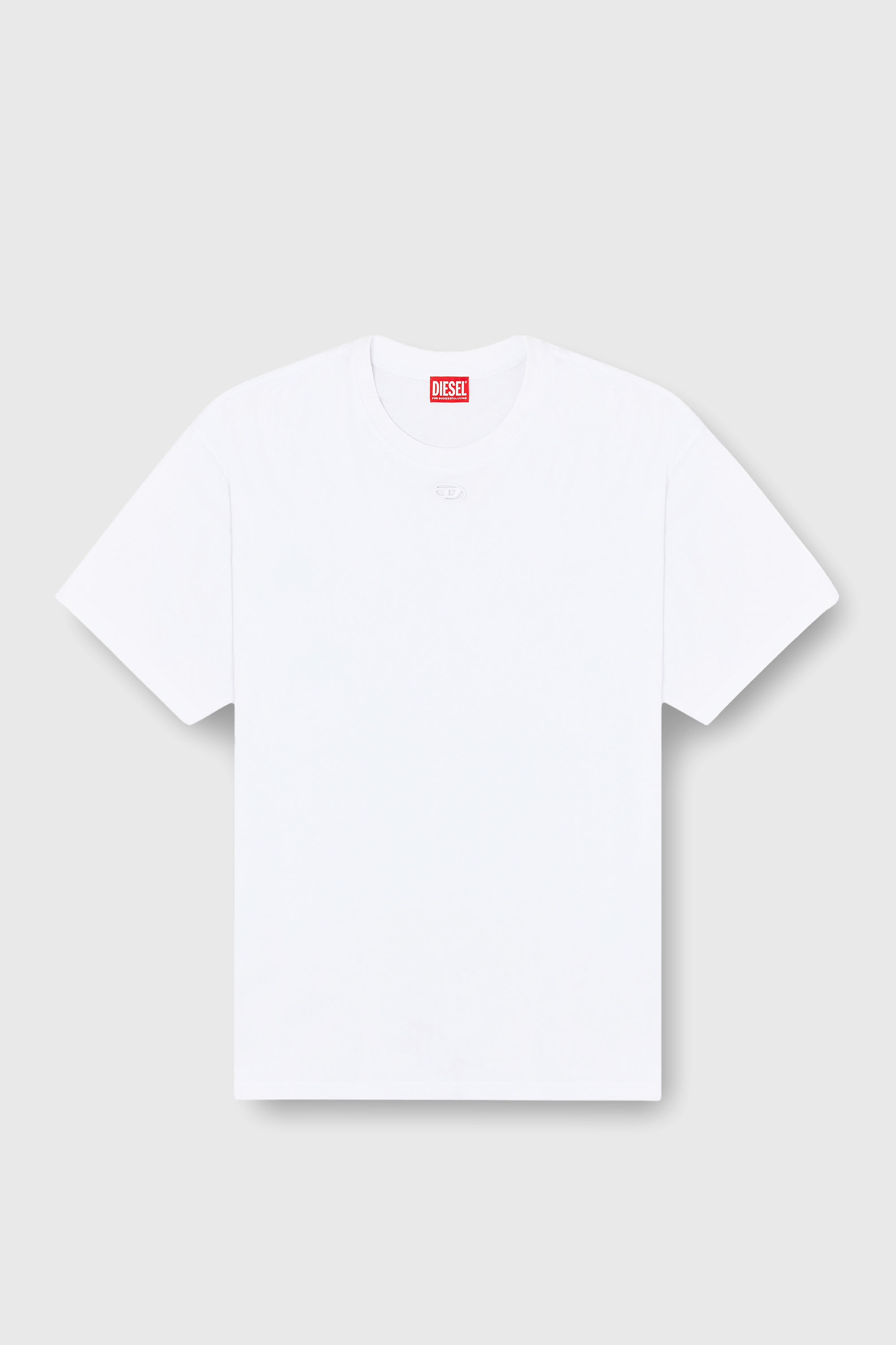Diesel - T-BOXT-DCO, Man's Relaxed cotton T-shirt with Oval D embroidery in White - 2