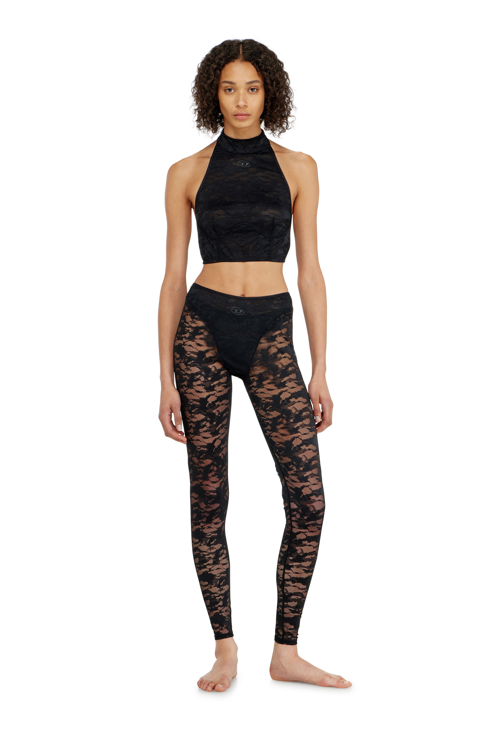 Diesel - MARCIA-UTLT, Woman's Lace bralette with halter neck in Black - 3