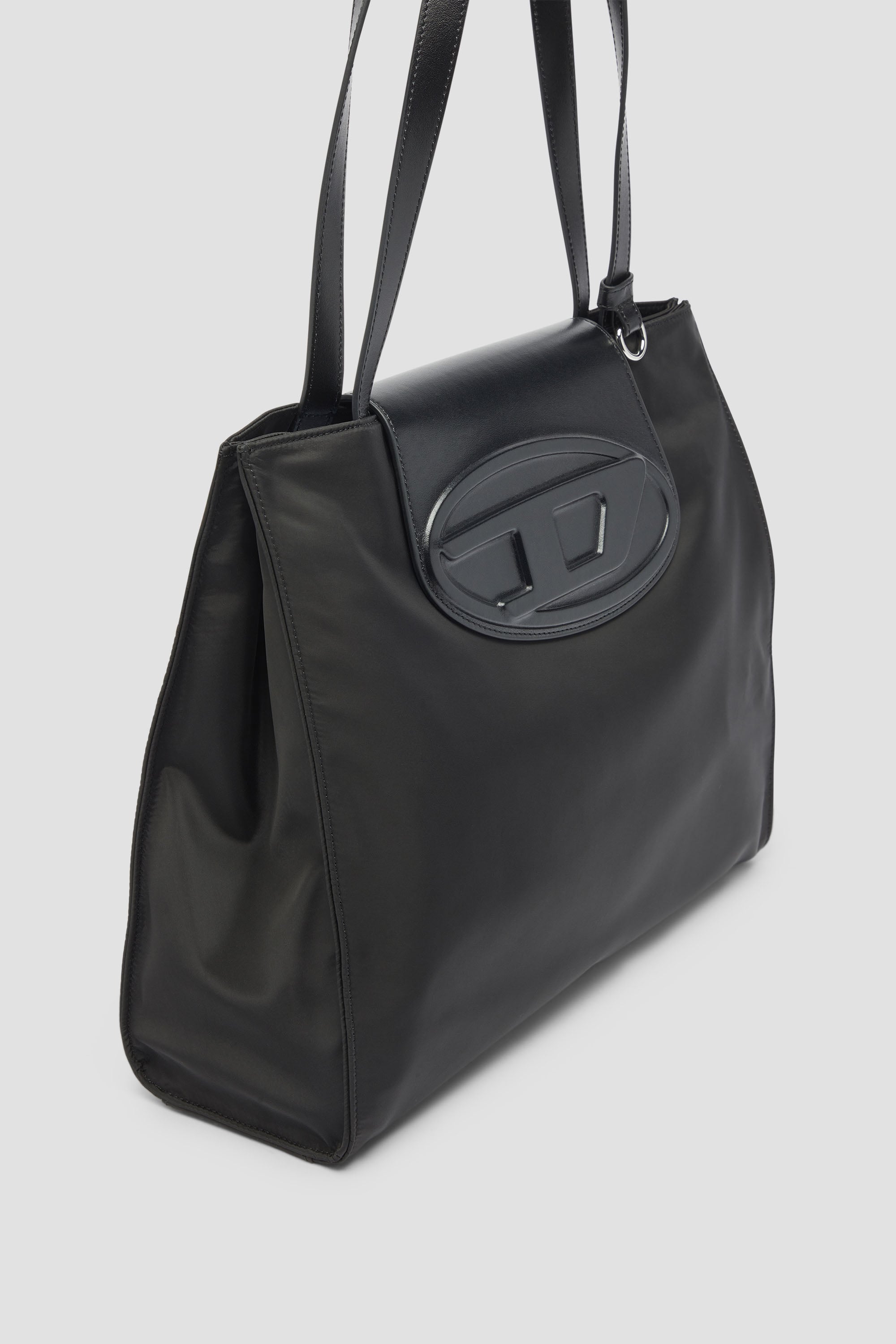 Diesel - 1DR TOTE E/W, Unisex's 1DR - Shopping bag in nylon with leather flap in Black - 5
