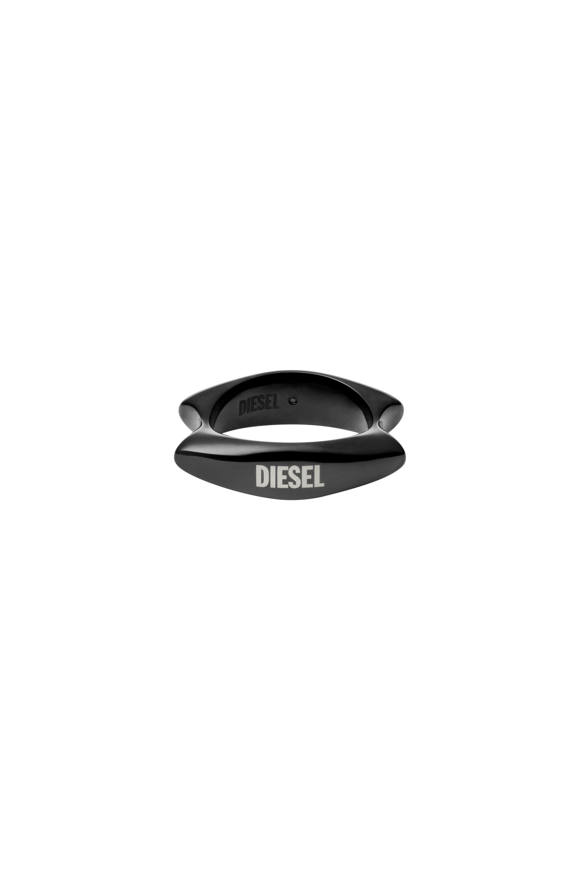 Diesel - DX1632001 JEWELLERY, Unisex's Black stainless steel band ring in Black - 2