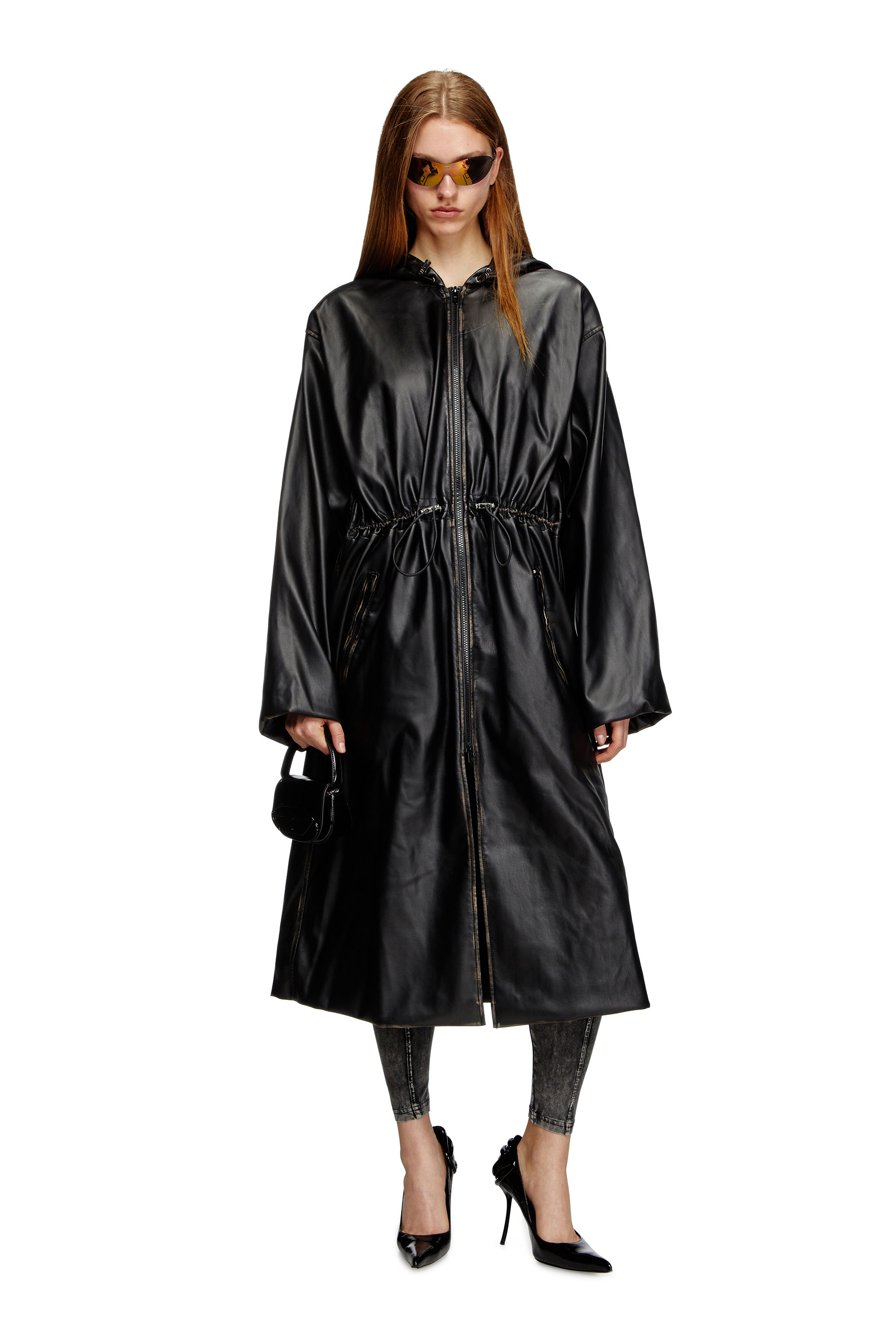 Diesel - G-LARY, Unisex's Distressed utilitarian hooded coat in Black - 3