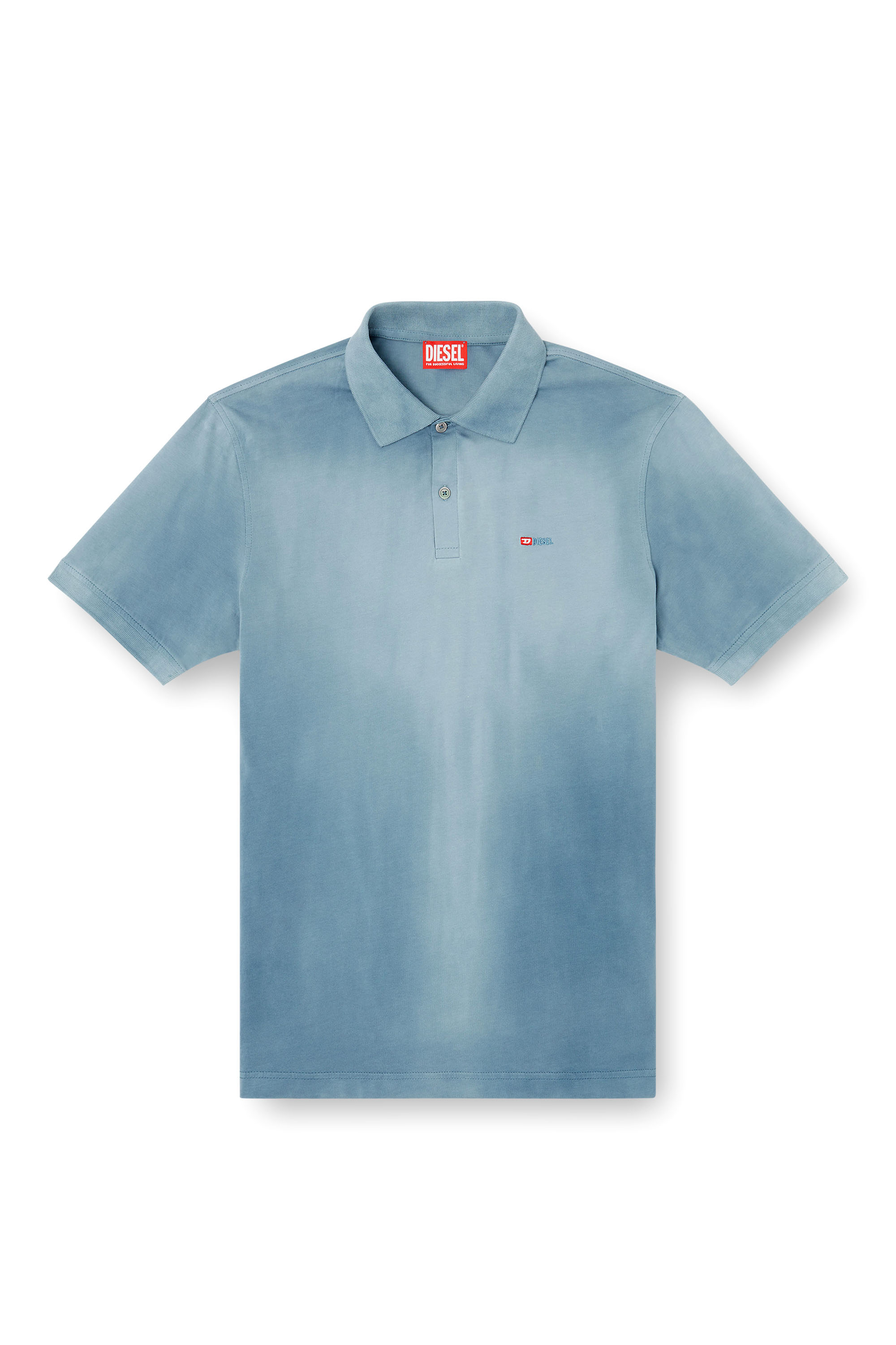 Diesel - T-REJUST-R3, Man's Jersey polo shirt with logo embroidery in Blue - 3