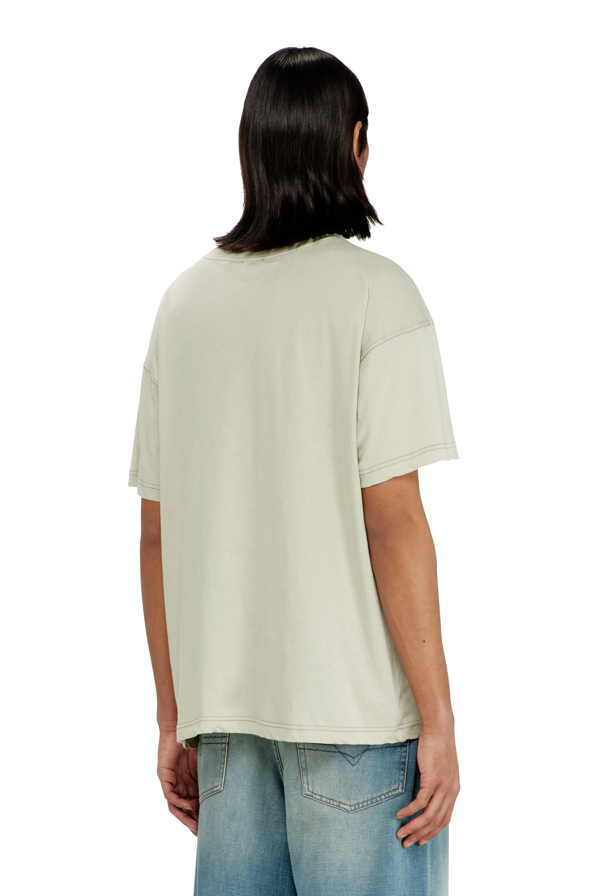 Diesel - T-NORM-AA1, Man's Regular T-shirt with Phoenix print in Beige - 4