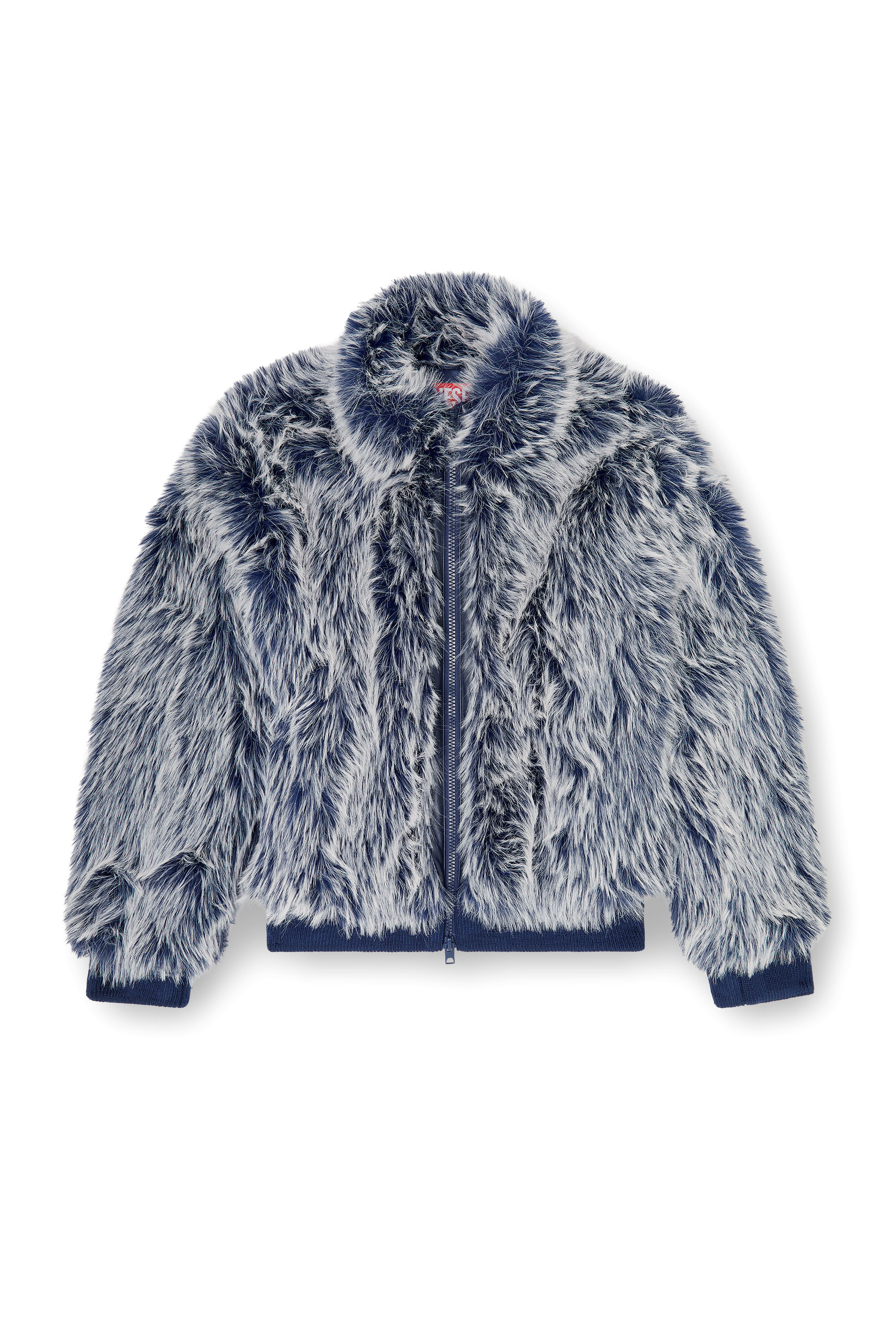 Diesel - W-VICTOR, Man's Shaggy winter jacket in Medium blue - 2