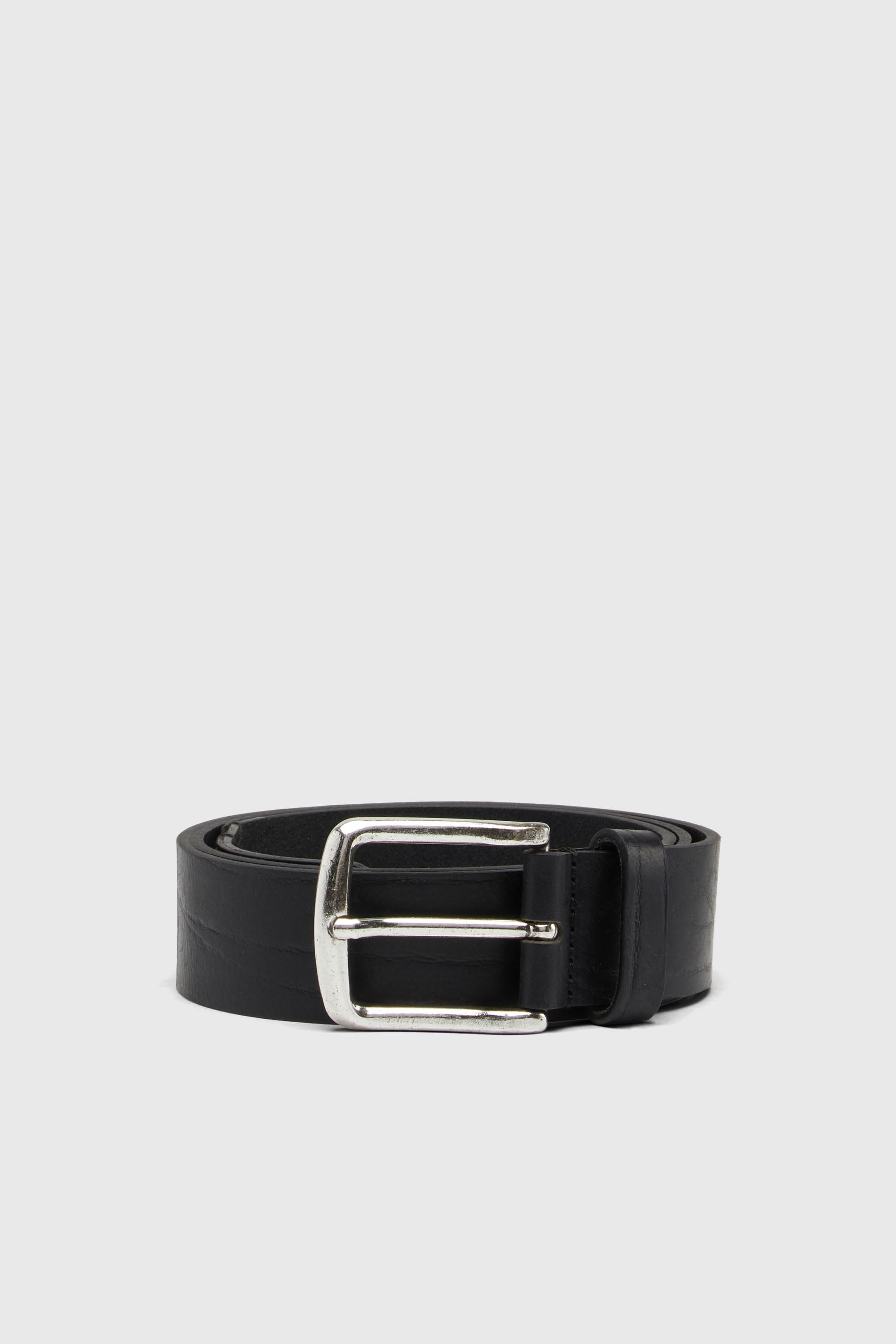 Diesel - B-LINE, Man's 3.9cm treated leather belt with diesel logo in Black - 1