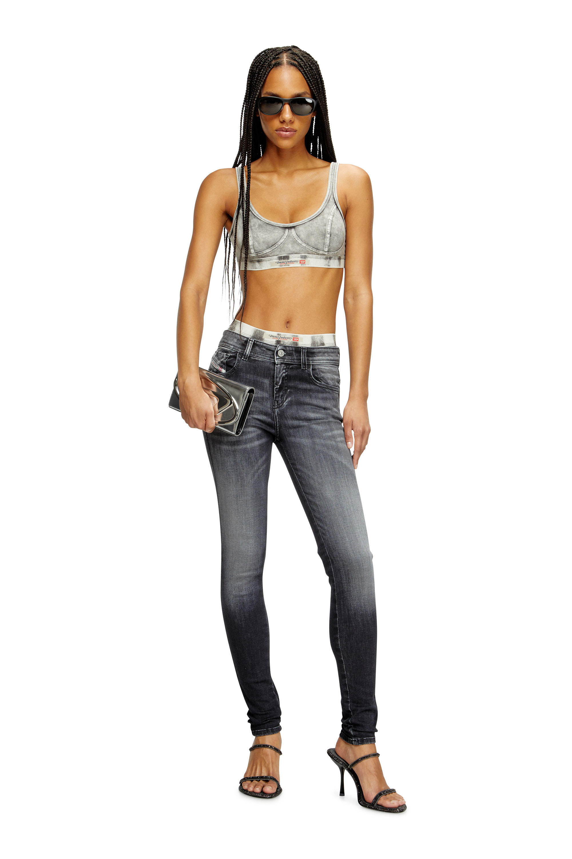 Skinny Jeans 2017 Slandy 09K97, Black/Dark grey Diesel - Woman's Skinny Jeans 2017 Slandy 09K97, Black/Dark grey - 1