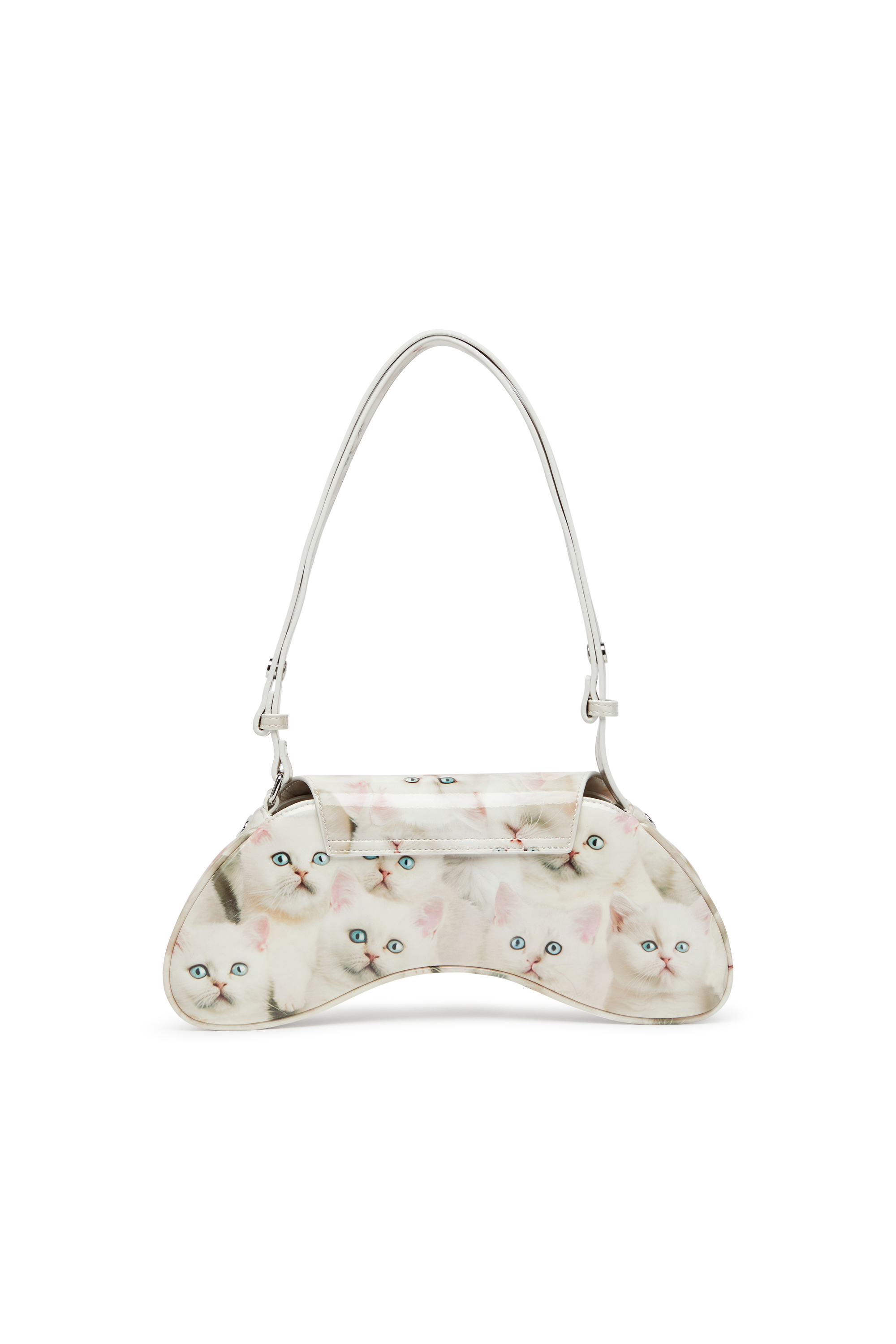 Diesel - PLAY CROSSBODY, Woman's Play-Shoulder bag in printed glossy PU in White - 2