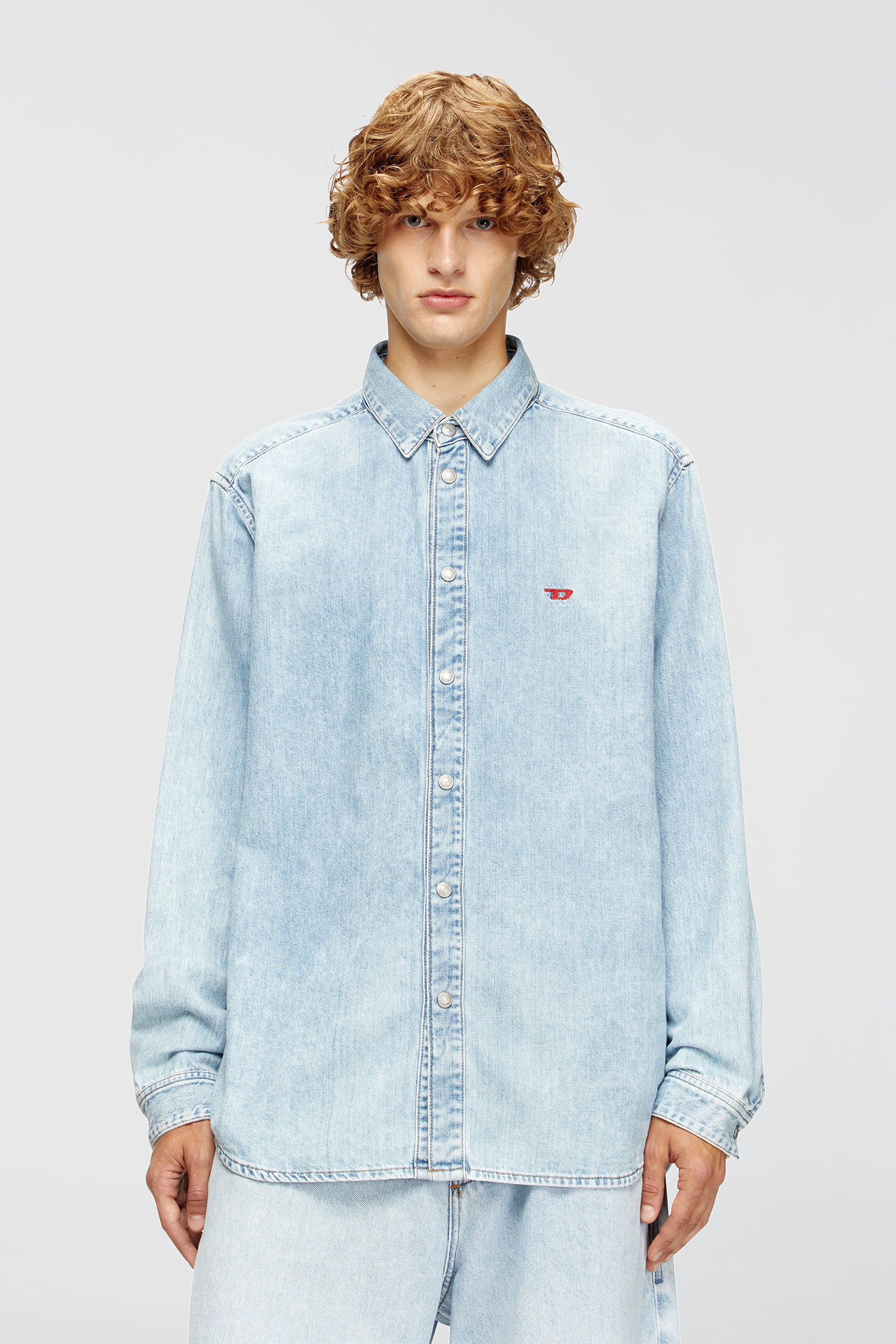 Diesel - D-SIMPLY, Man's Shirt in denim in Light Blue - 1