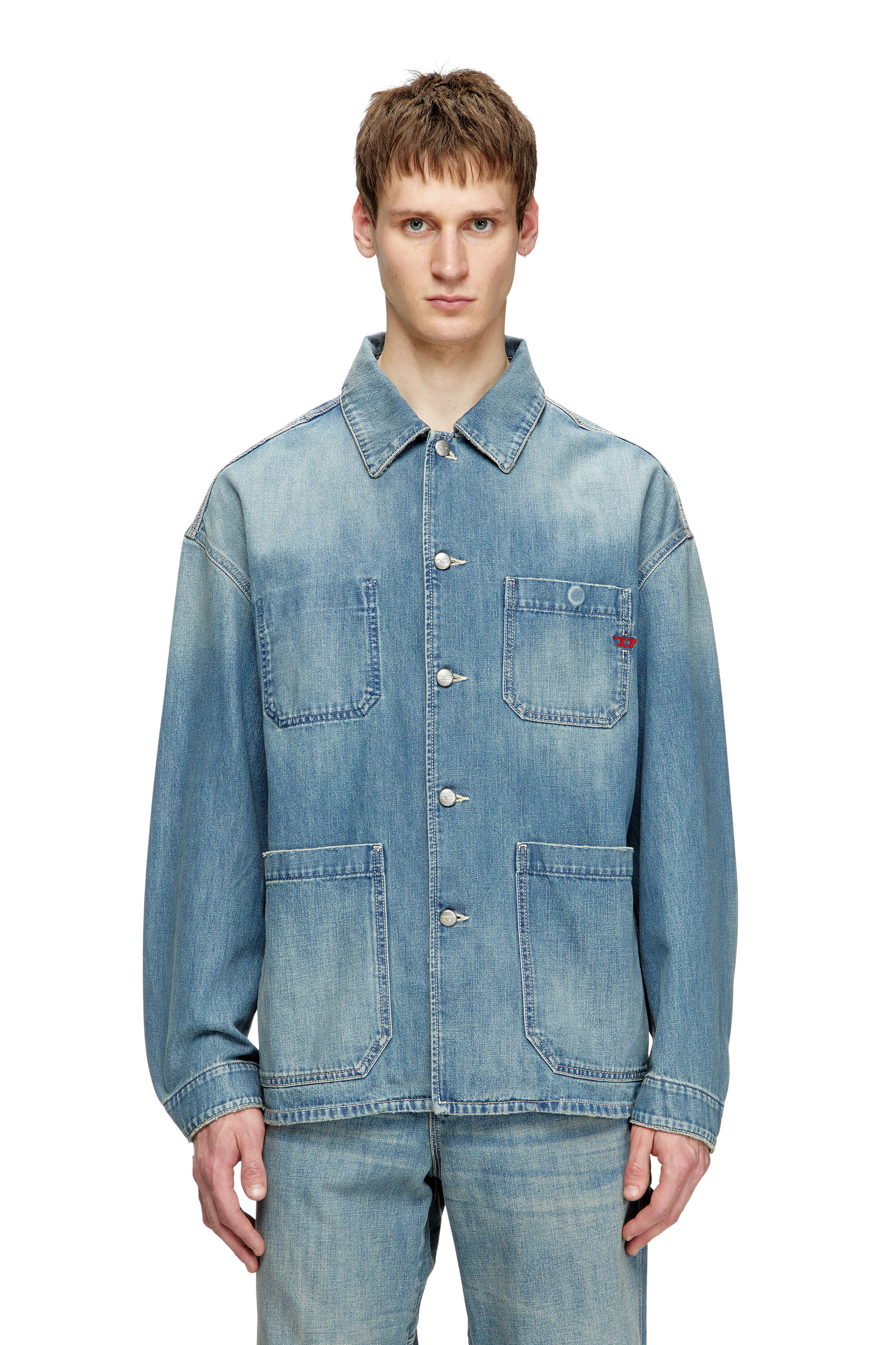 Diesel - D-STACK-U, Unisex's Utility-style denim jacket in Medium blue - 2