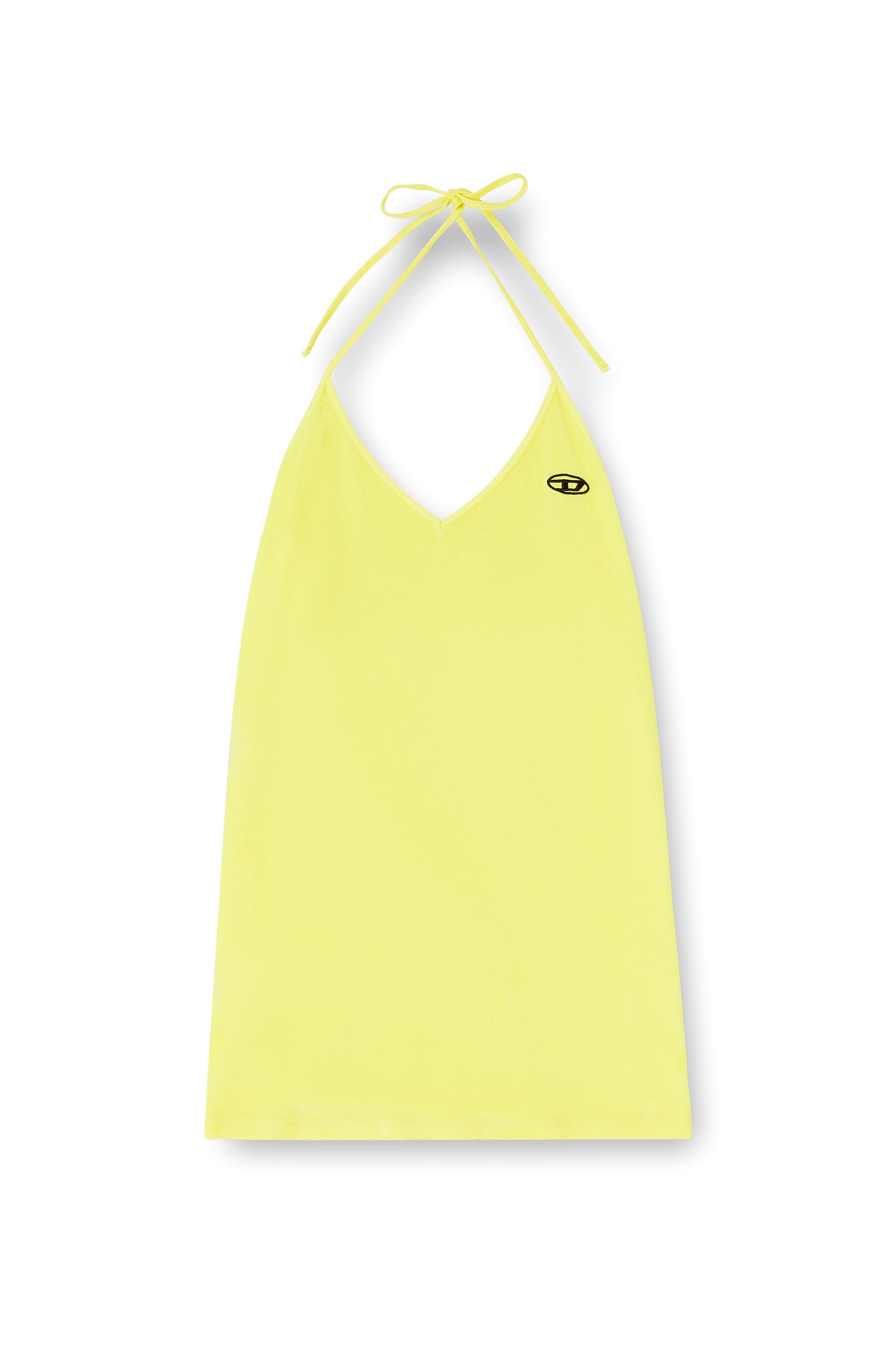 Diesel - MILVA-D-POP, Woman's Mini dress in towelling fabric in Yellow - 3