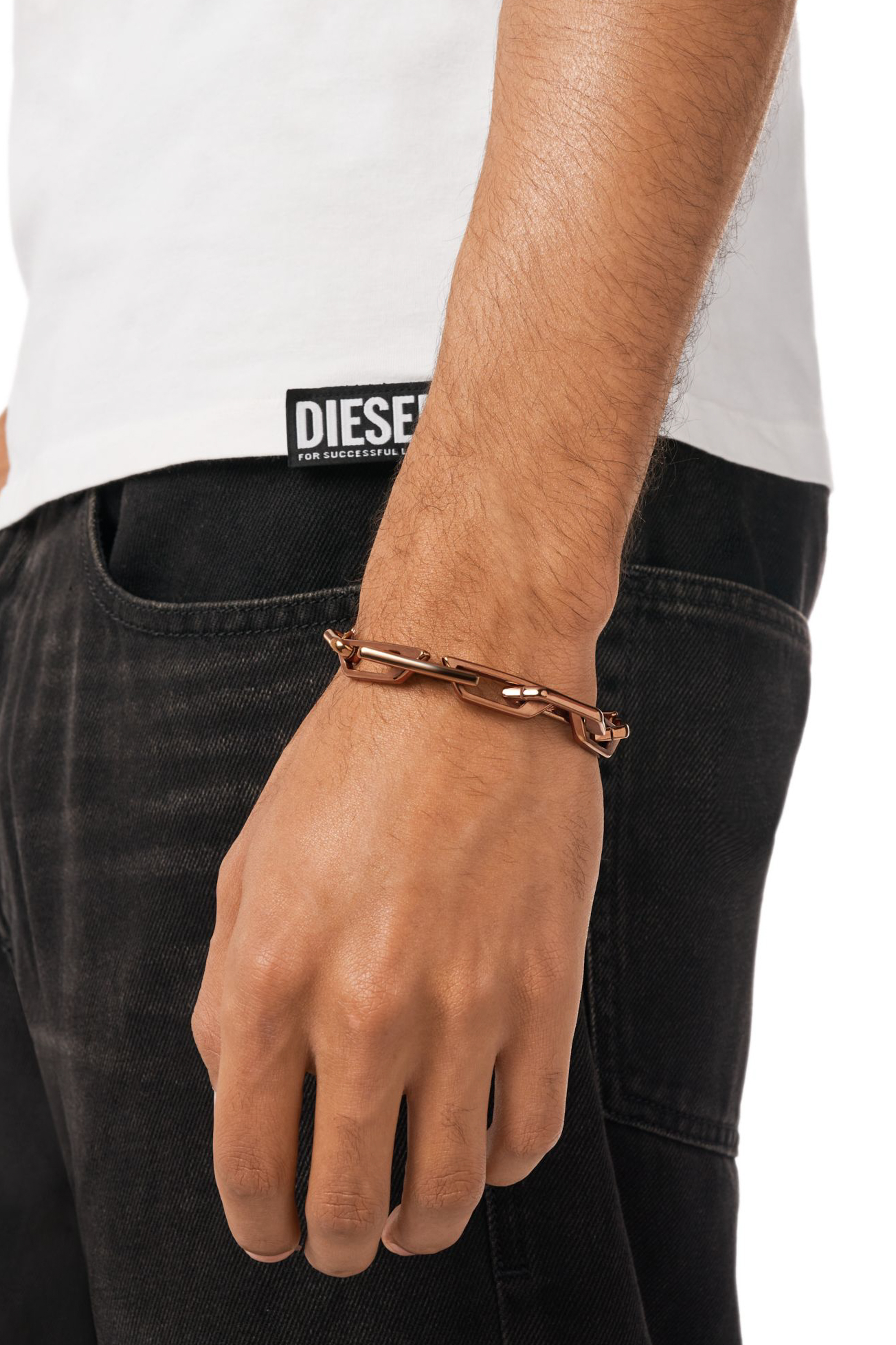 Diesel - DX1645200 JEWELLERY, Unisex's Stainless steel chain bracelet in Bronze - 4